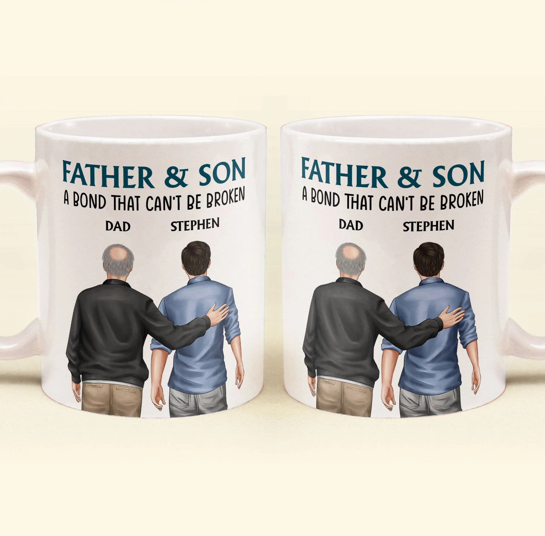 Father And Son - Bond That Can't Be Broken - Personalized Mug - Image 2