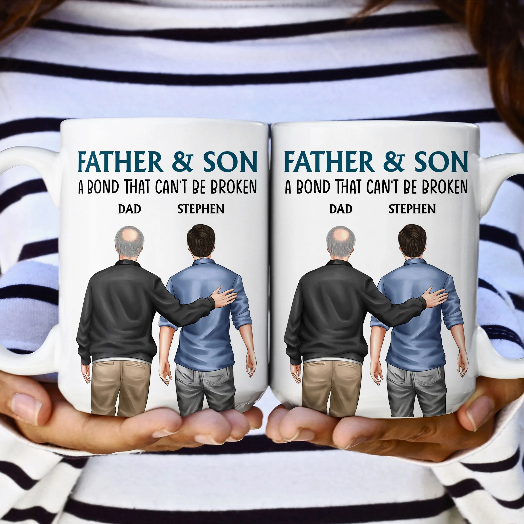 Father And Son - Bond That Can't Be Broken - Personalized Mug - Image 3