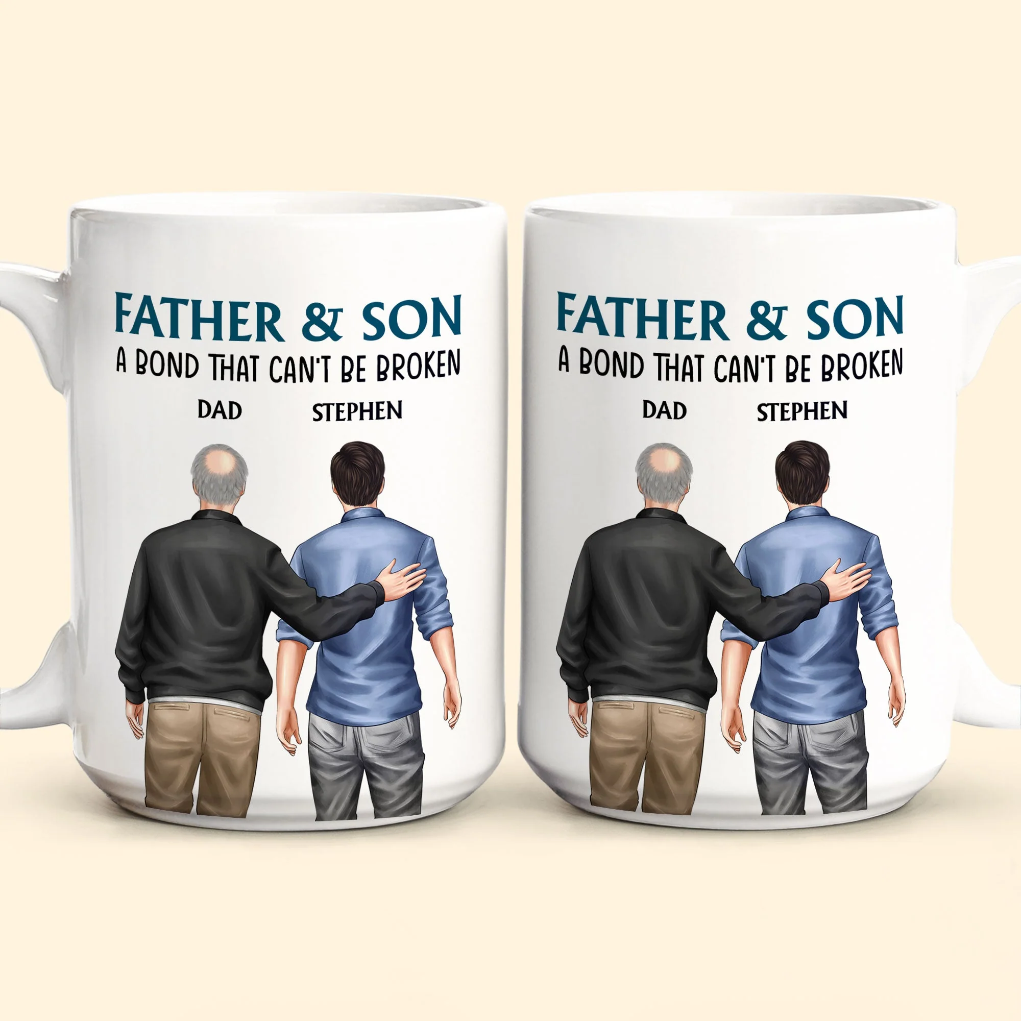 Father And Son - Bond That Can't Be Broken - Personalized Mug - Image 6