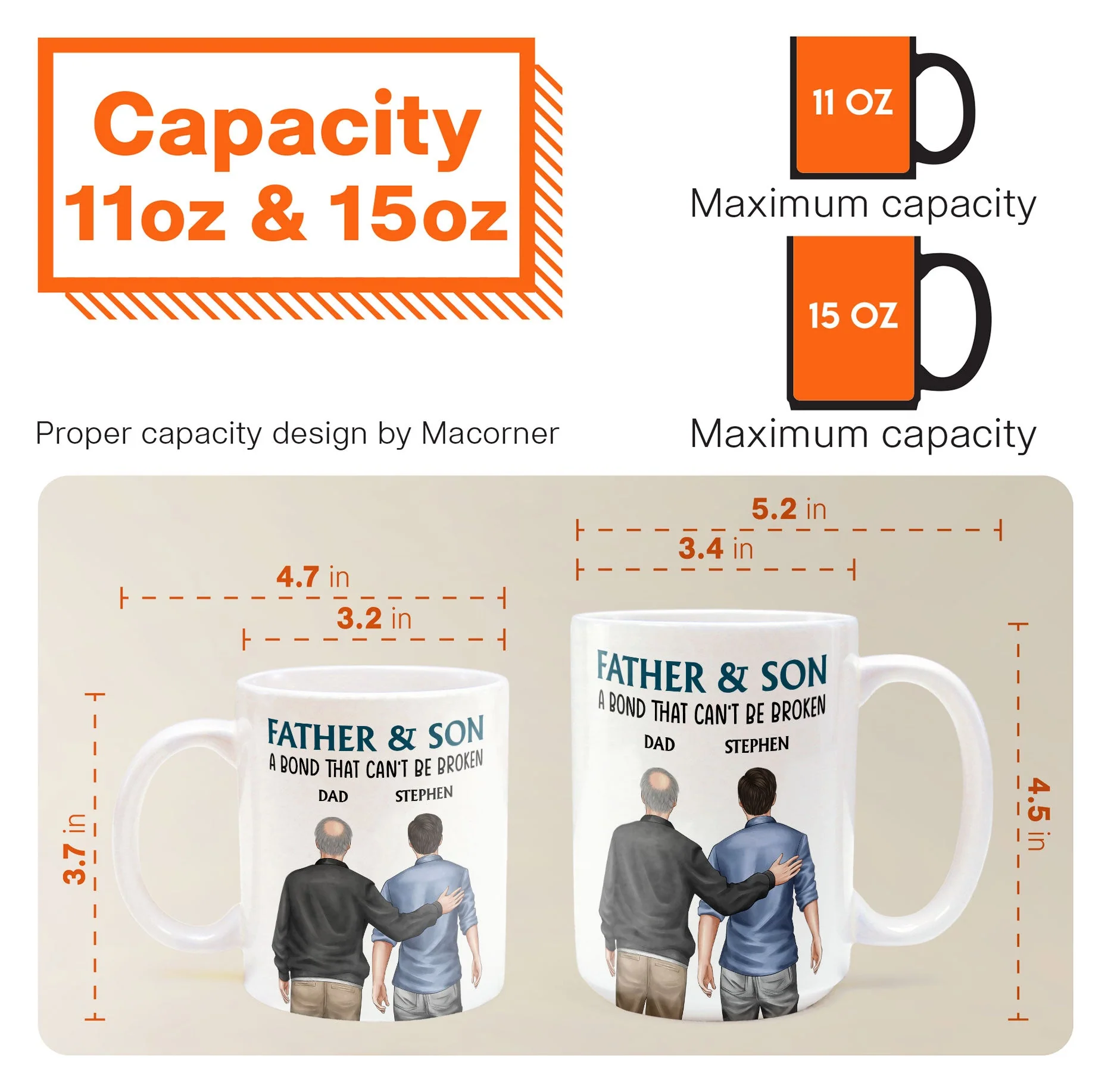 Father And Son - Bond That Can't Be Broken - Personalized Mug - Image 7
