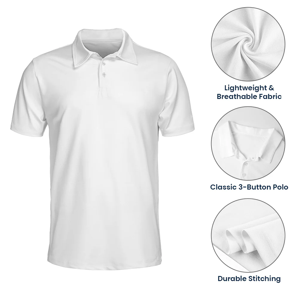 Father's Day Gift, Best Dad By Par, Argyle Pattern - Personalized Polo Shirt - Image 7