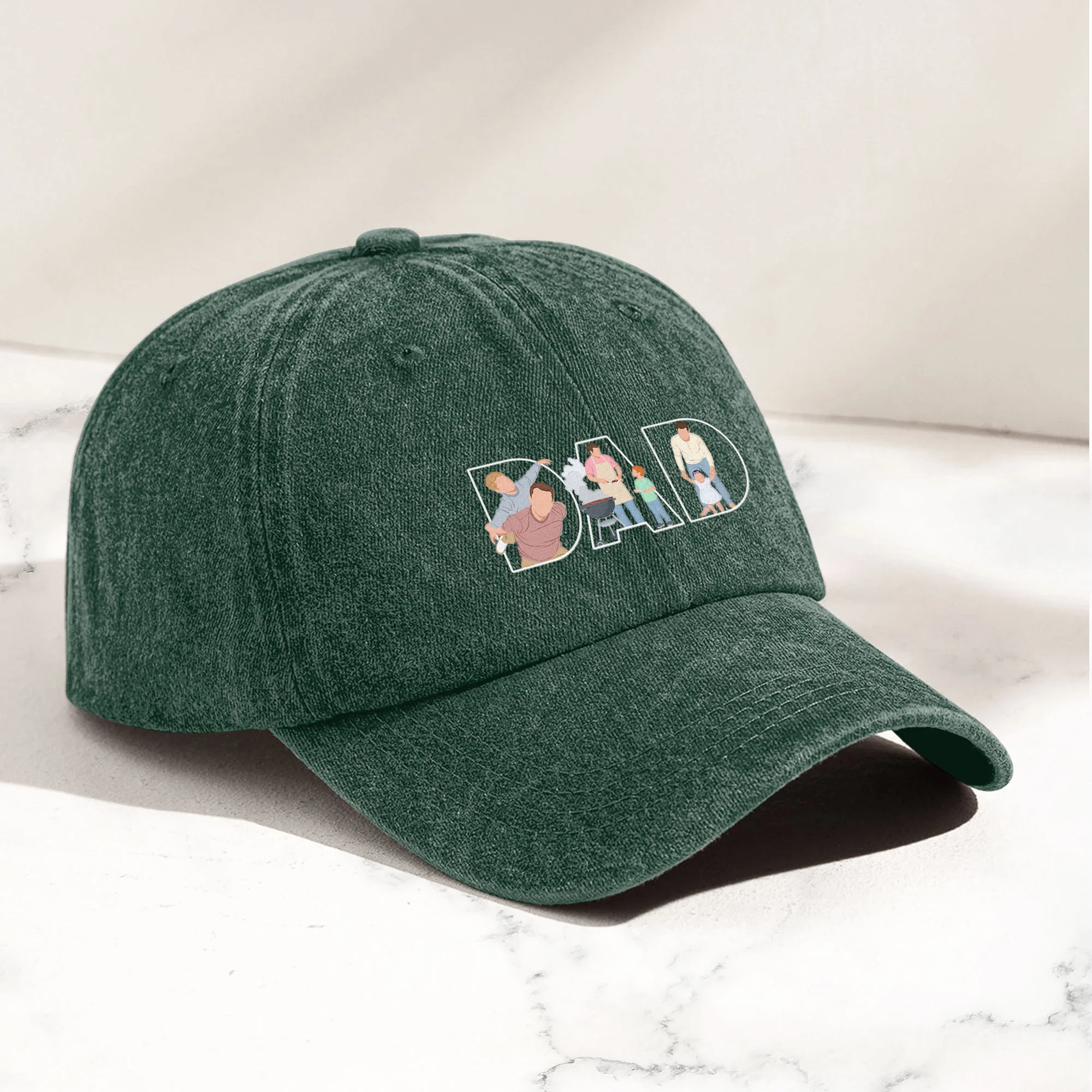 Father's Day Gift Custom Dad Portrait For Father, New Dad - Faceless Art - Personalized Cap - Image 5