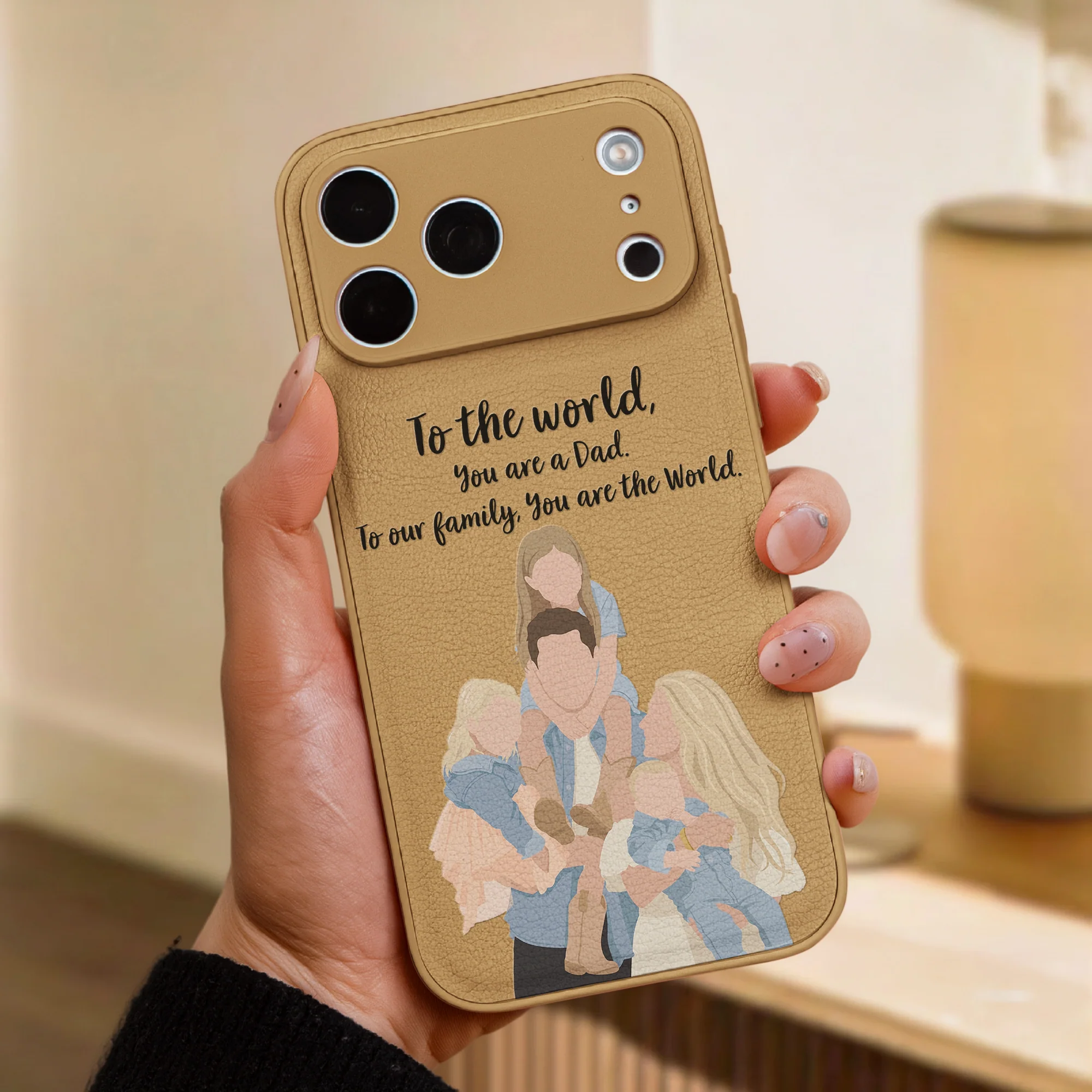Father's Day Gift Custom Dad Portrait For Father, New Dad - Faceless Art - Personalized Phone Case - Image 2