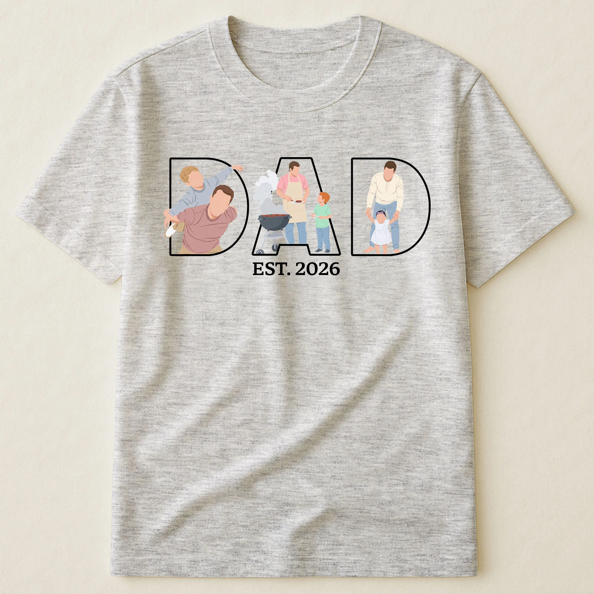 Father's Day Gift Custom Dad Portrait For Father, New Dad - Faceless Art - Personalized Shirt - Image 5