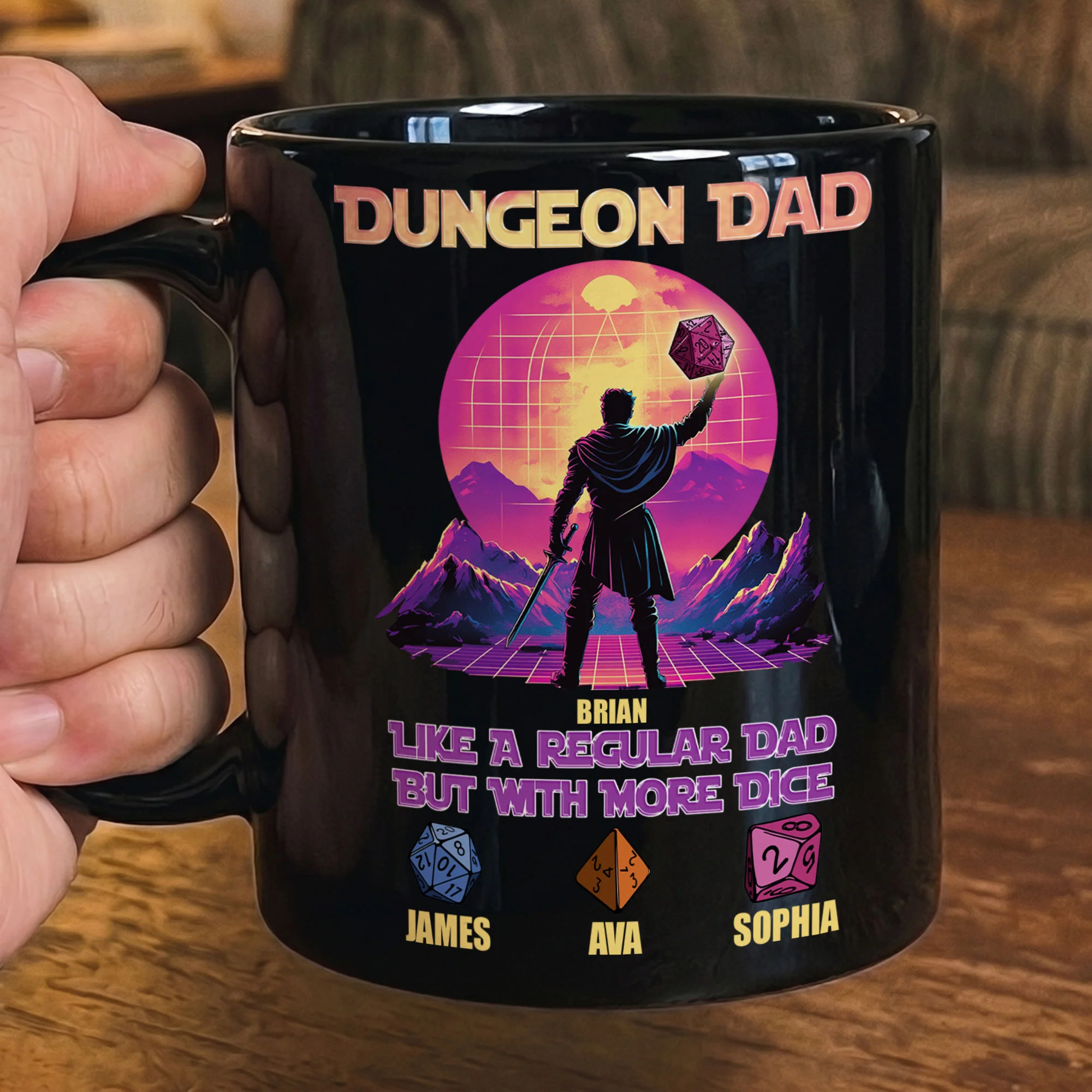 Father's Day Gift Dungeon Dad Like A Regular Dad With More Dice - Personalized Mug