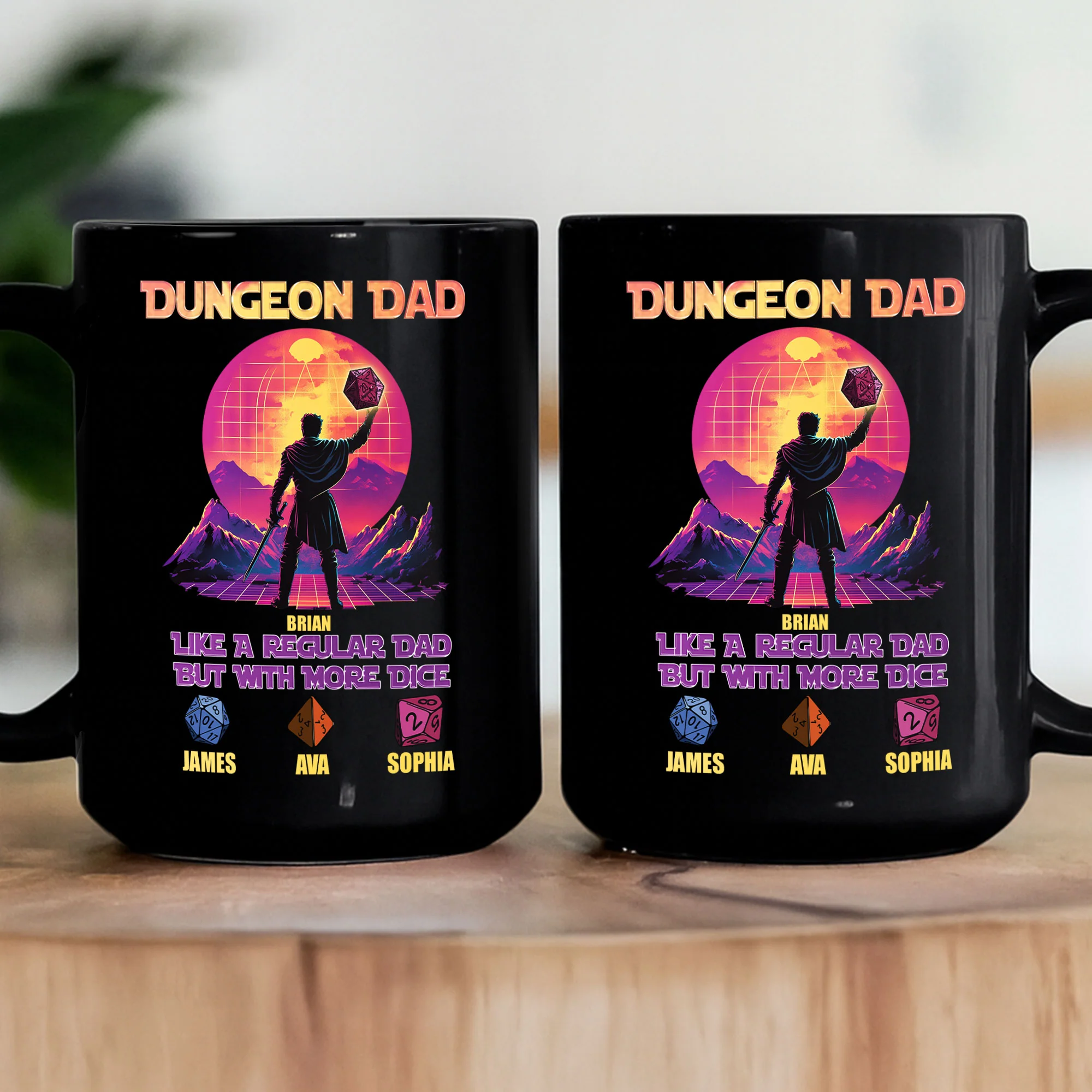 Father's Day Gift Dungeon Dad Like A Regular Dad With More Dice - Personalized Mug - Image 3