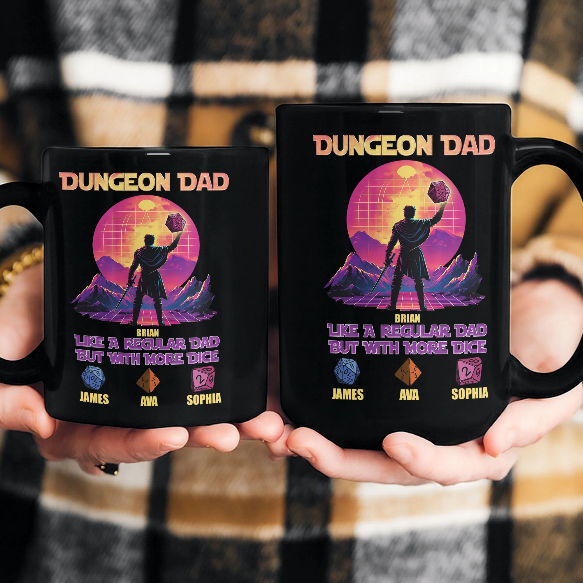 Father's Day Gift Dungeon Dad Like A Regular Dad With More Dice - Personalized Mug - Image 4