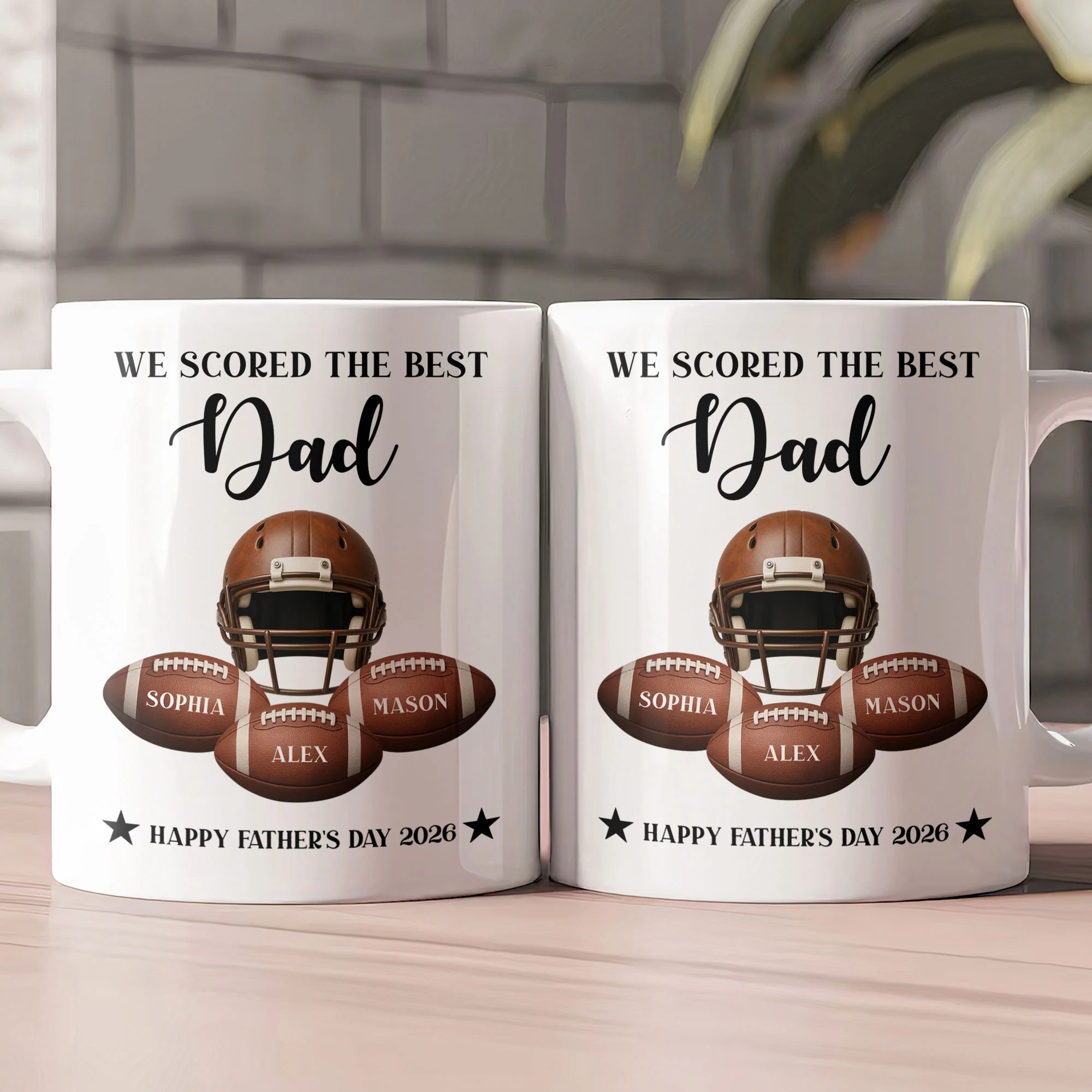 Father's Day Gift For Football Dad, We Scored The Best Dad - Personalized Mug - Image 2