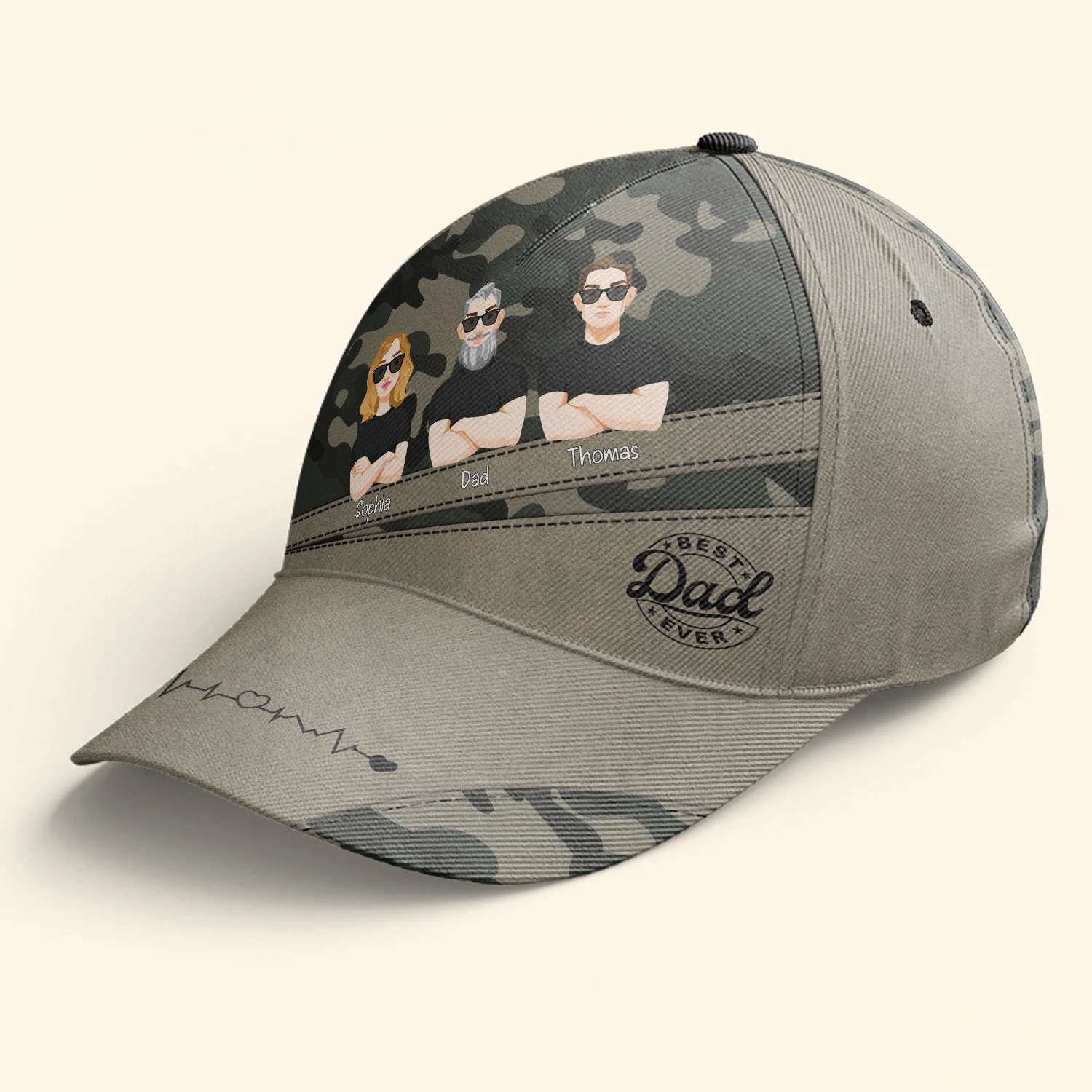 Father's Day Gift Idea Best Dad Ever - Personalized Classic Cap - Image 5