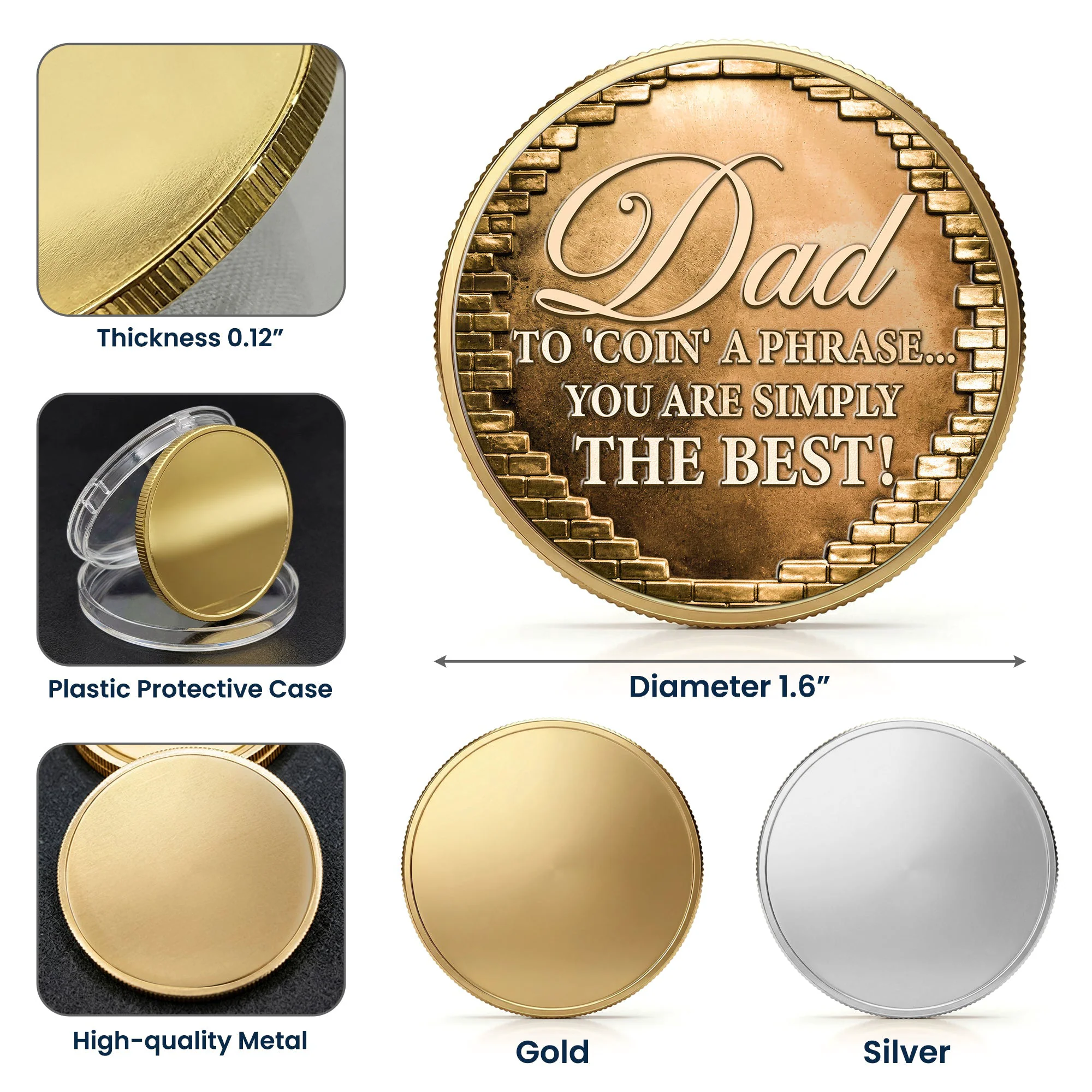 Father's Day Gift, To 'Coin' A Phrase...You Are Simply The Best - Personalized Coin - Image 8