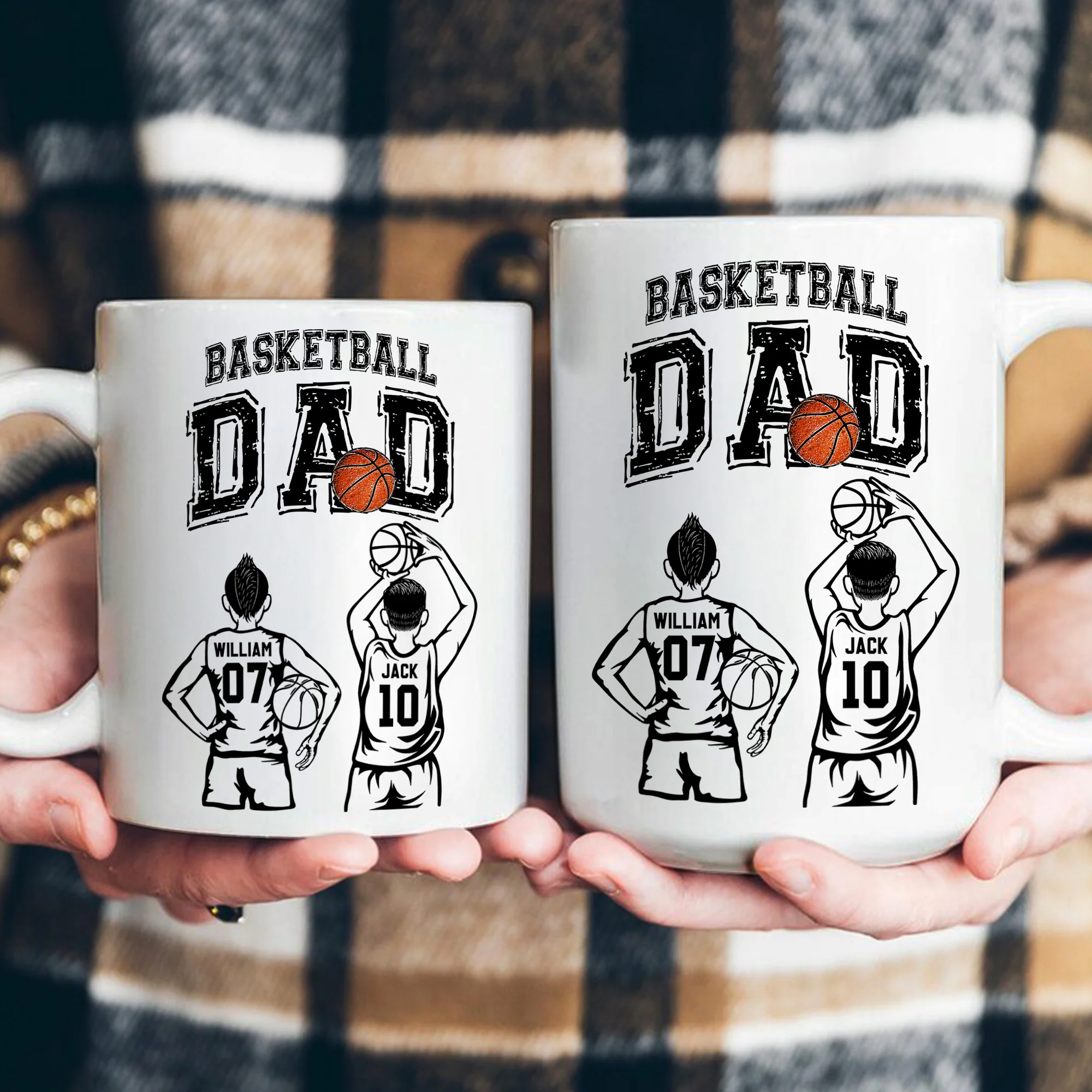 Father's Day Gifts, Basketball Dad, Daddy, Grandpa - Personalized Mug - Image 4