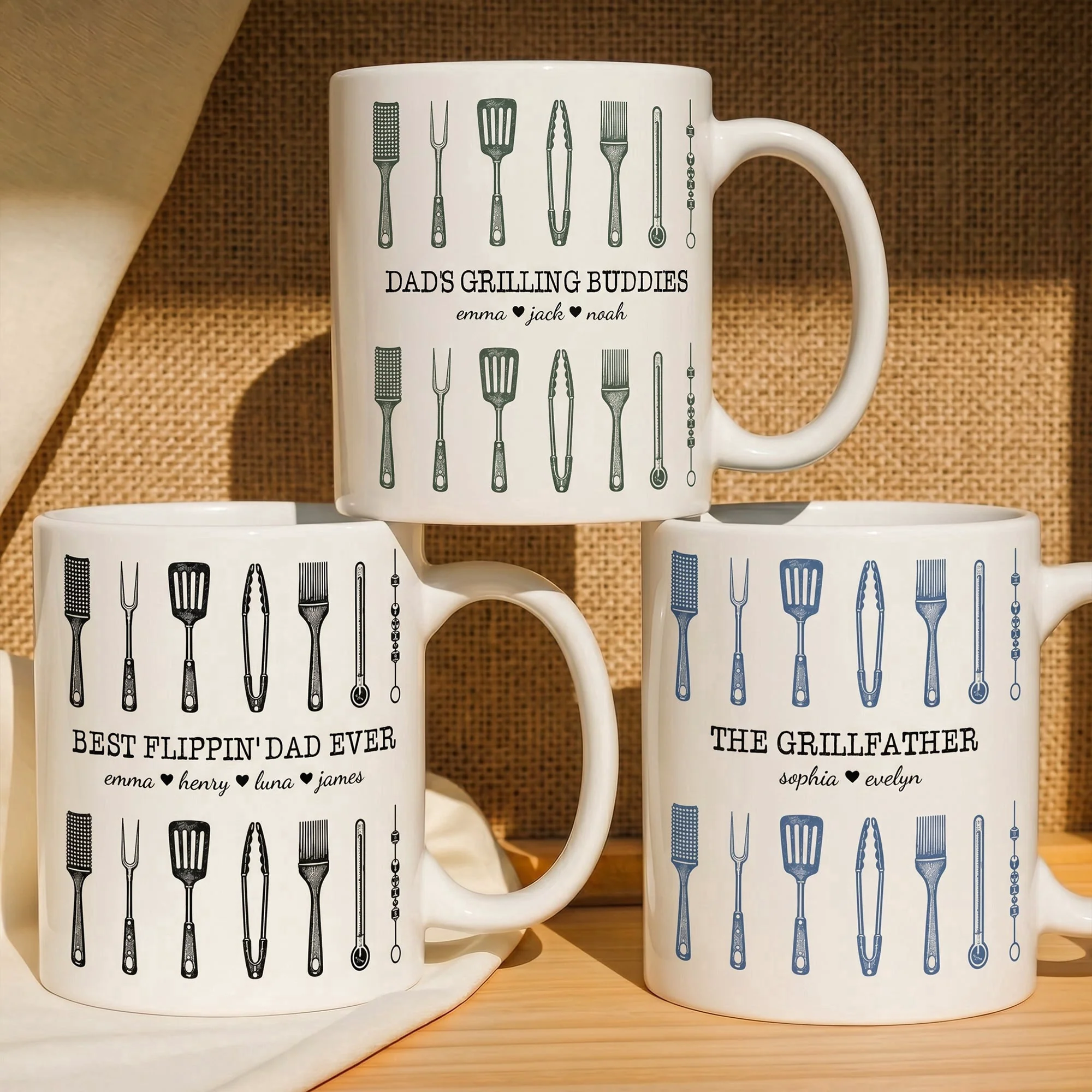 Father's Day Gifts Best Flippin' Dad Ever Custom Kids Names - Personalized Mug