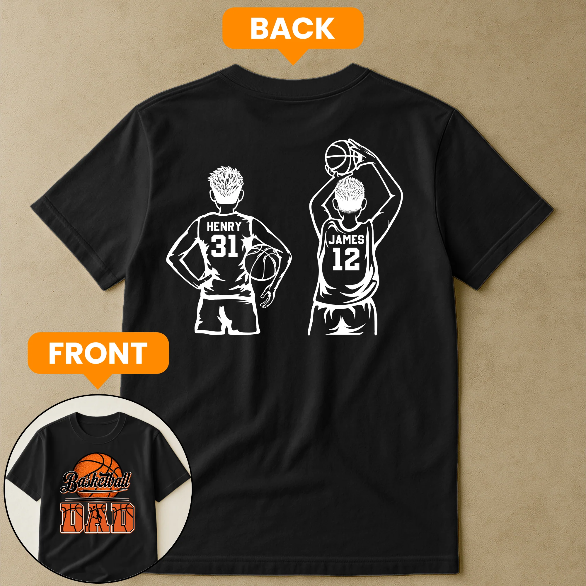 Father's Day Gifts For Basketball Dad, Grandpa - Personalized Shirt - Image 3