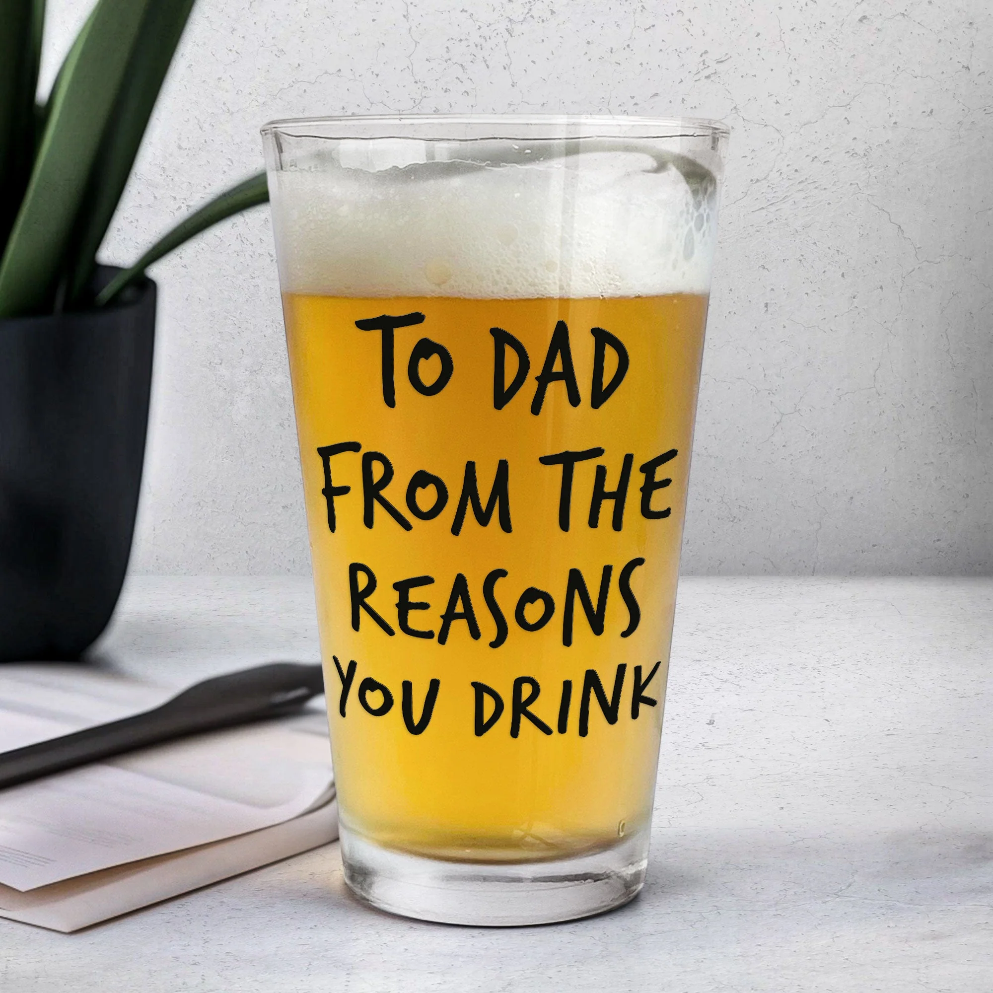 Father's Day Gifts For Dad From The Reasons You Drink - Personalized Beer Glass - Image 3
