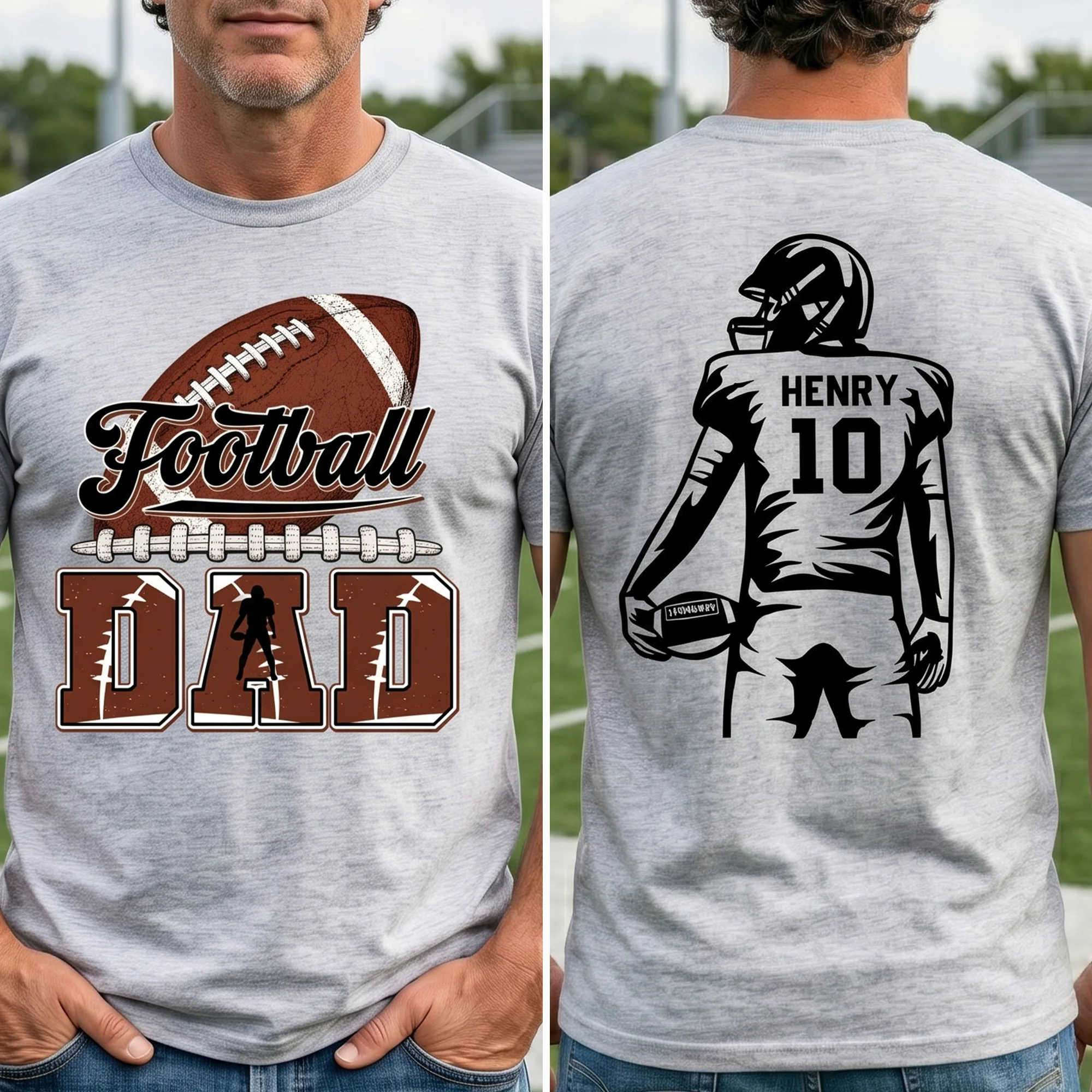 Father's Day Gifts For Football Dad, Grandpa - Personalized Shirt - Image 2