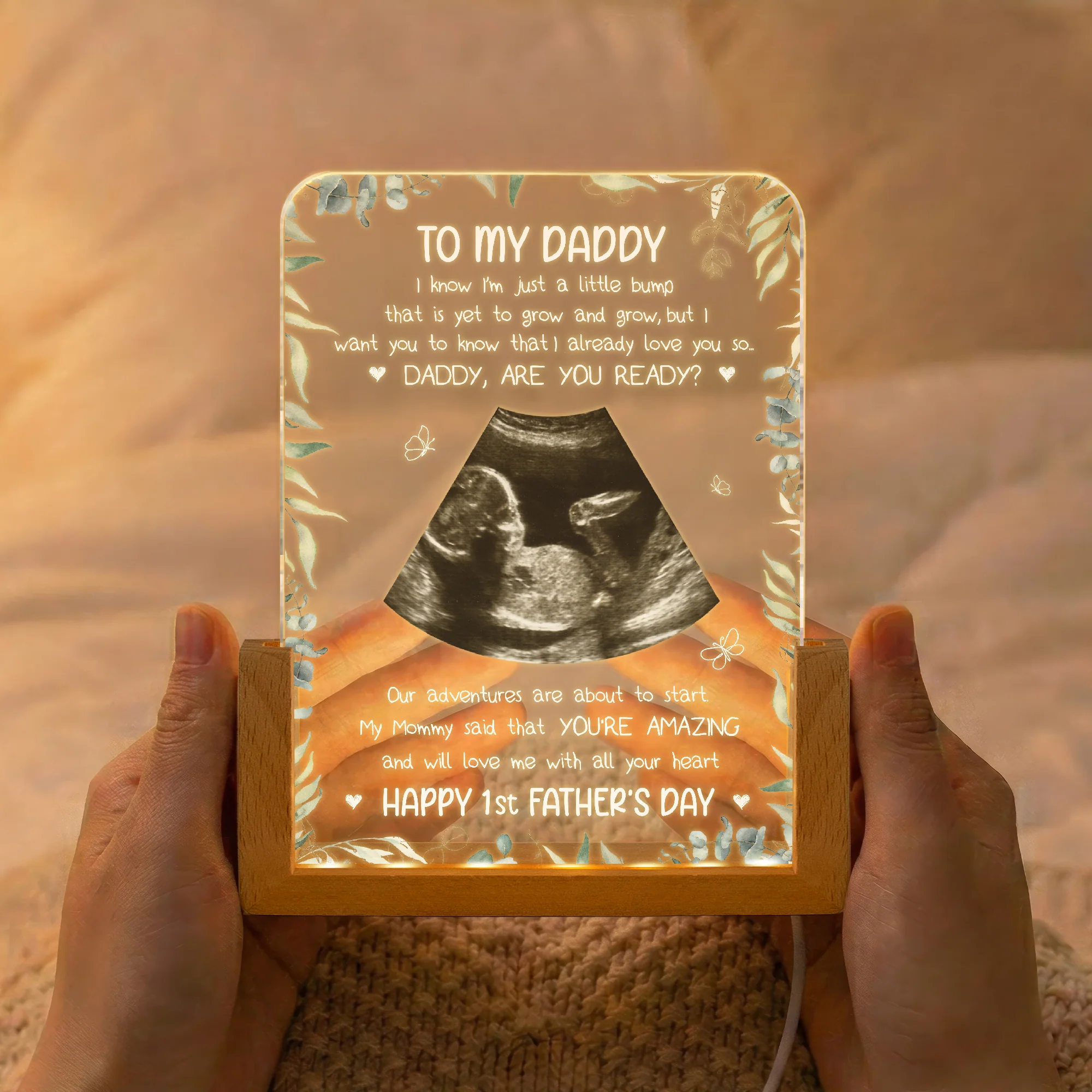 Father's Day Gifts For New Dad, New Grandparents From Little Bump - Personalized Night Light - Image 2