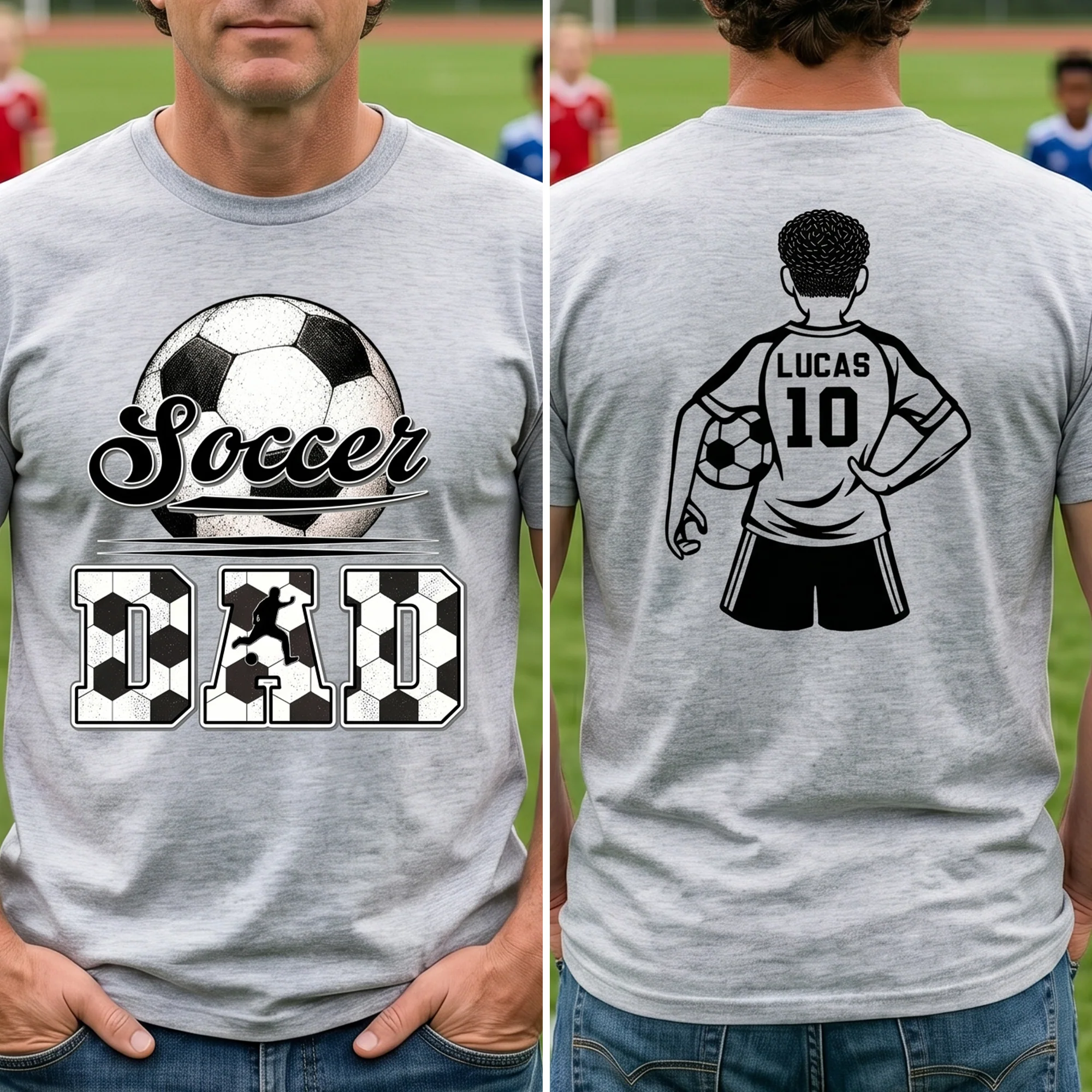 Father's Day Gifts For Soccer Dad, Grandpa - Personalized Shirt - Image 2