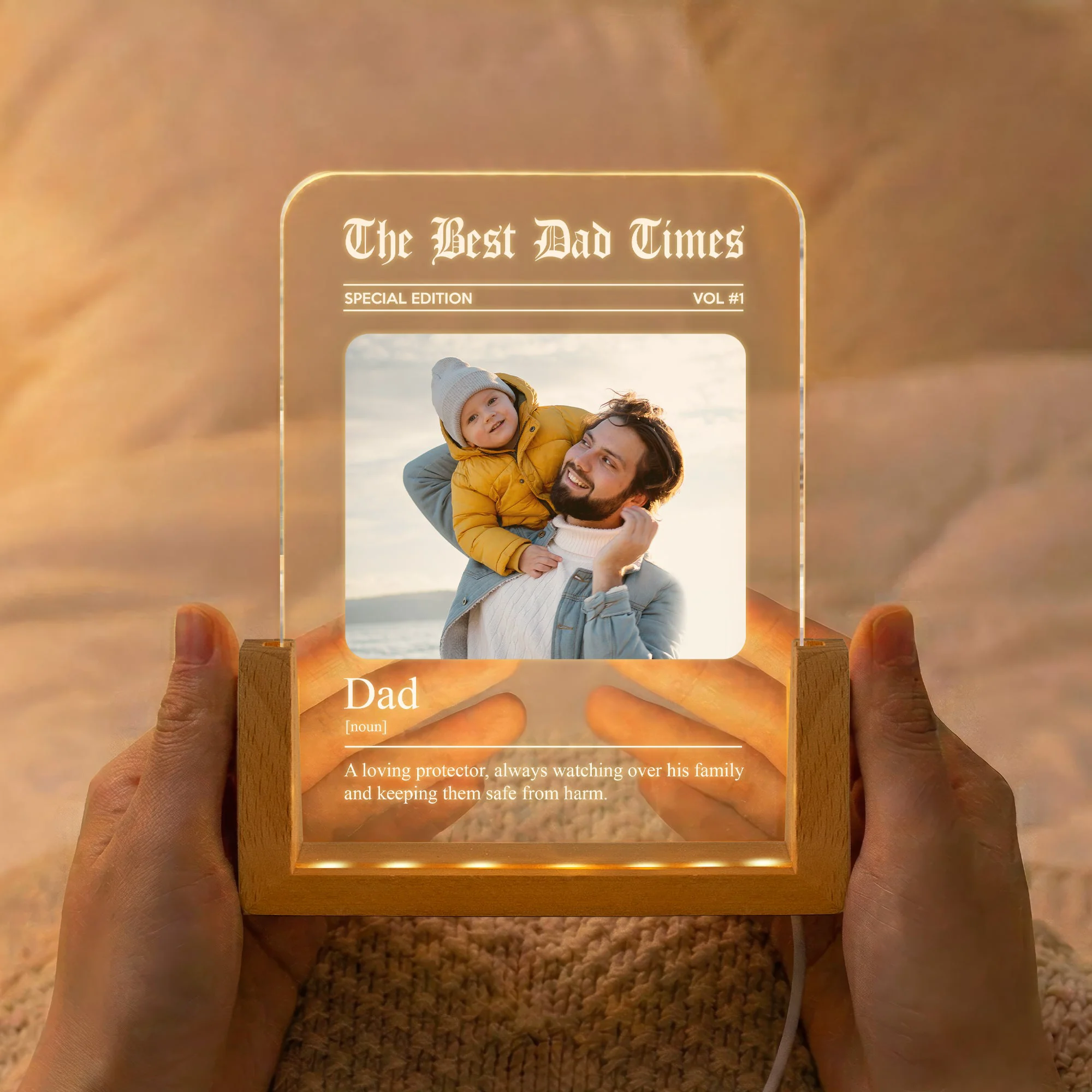 Father's Day Gifts, The Father's Day Times Dad Grandpa Definition - Personalized Night Light - Image 2