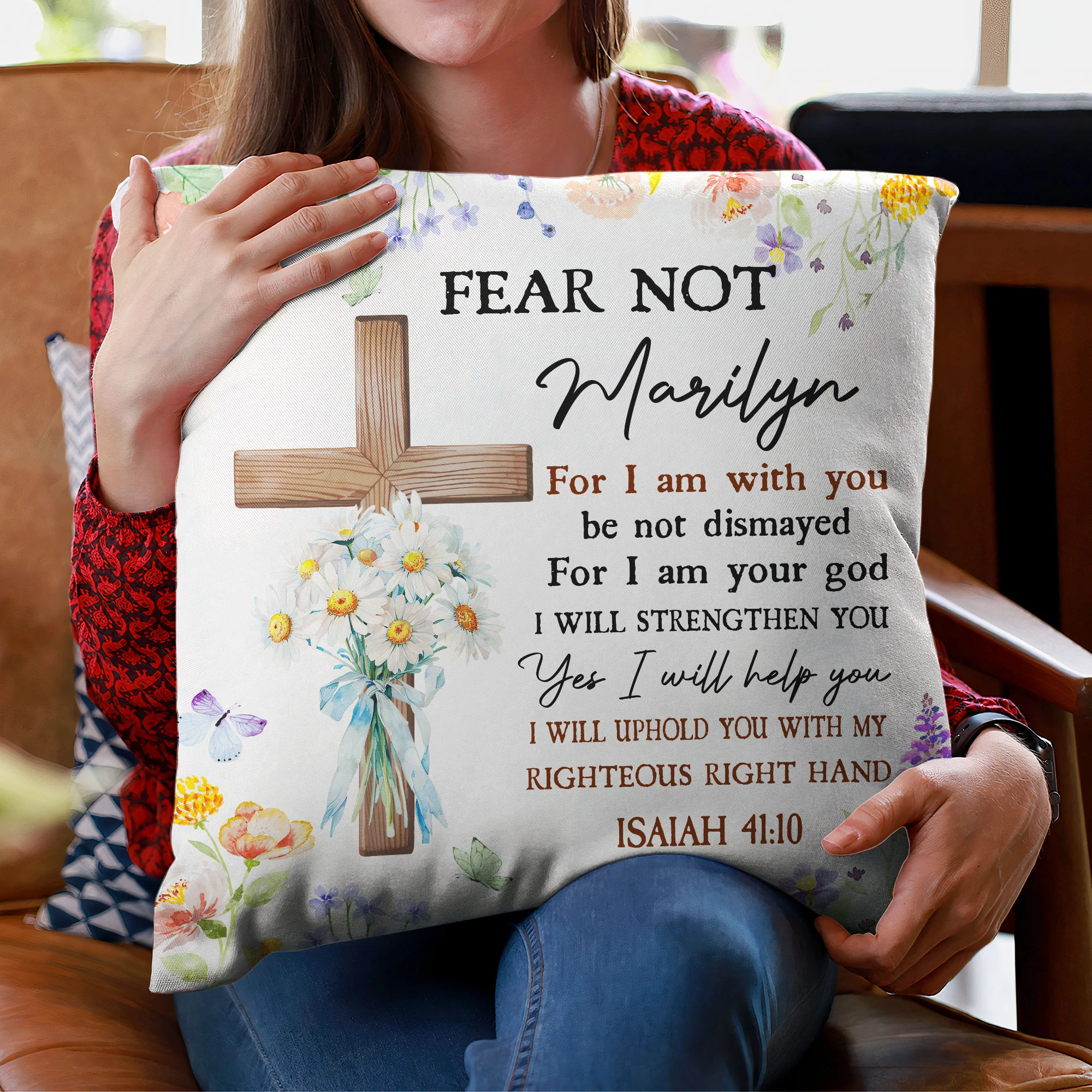 Fear Not, For I Am With You - Personalized Pillow (Insert Included) - Image 2