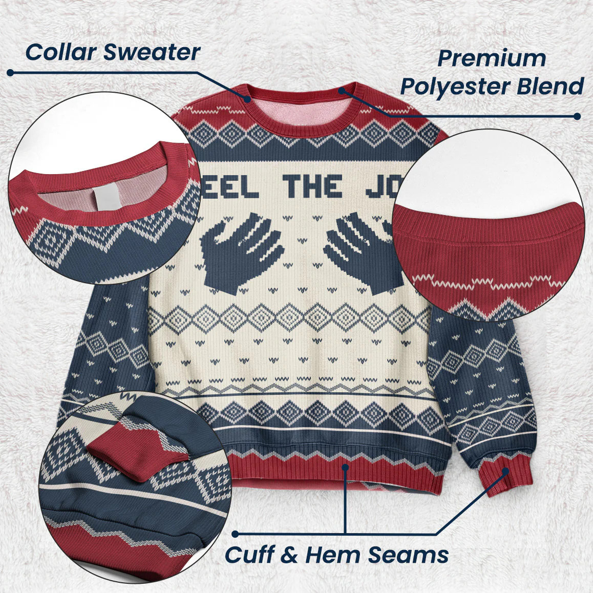 Feel The Joy - Personalized Ugly Sweater - Image 3