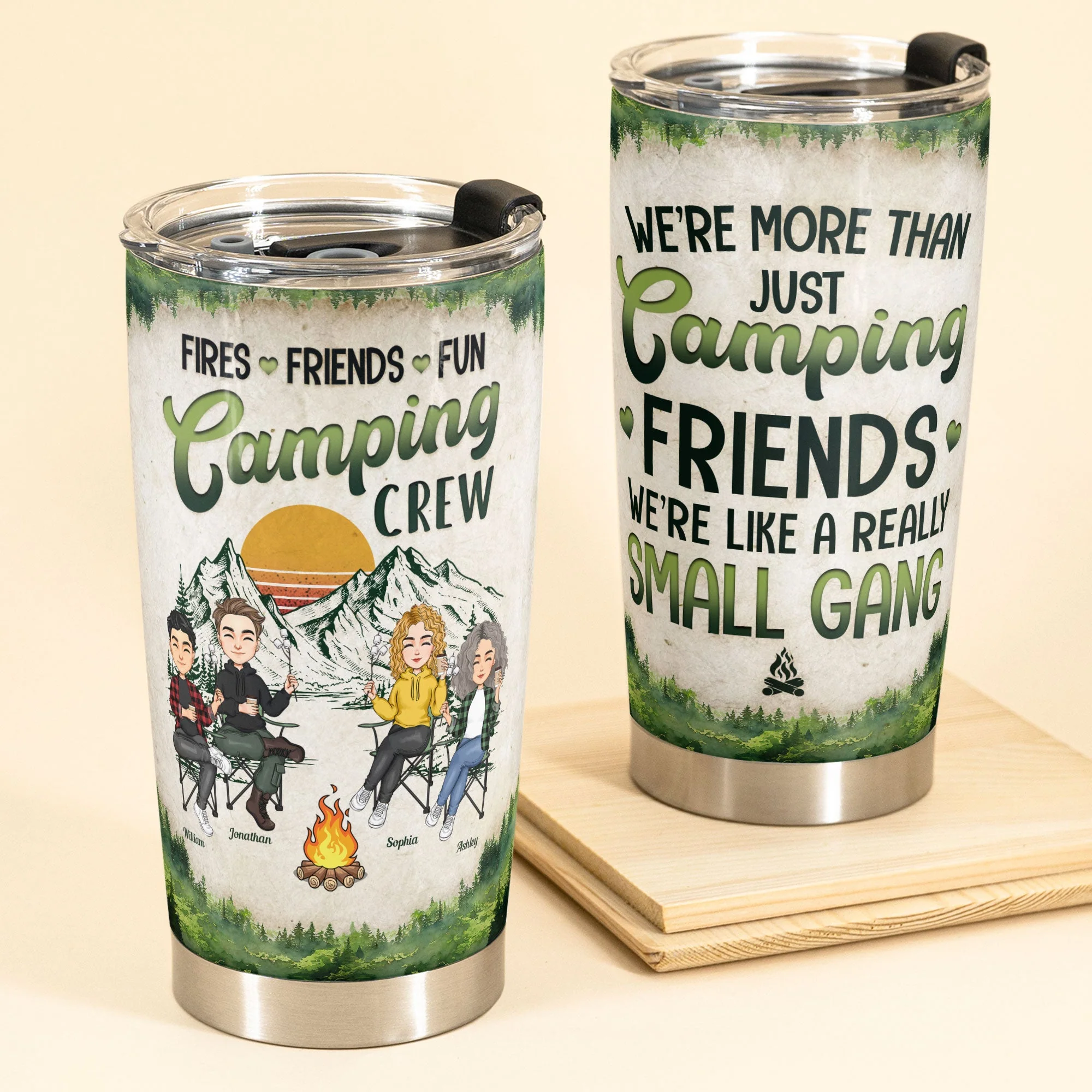 Fires Friends Fun Camping Crew - Personalized Tumbler Cup - Image 5
