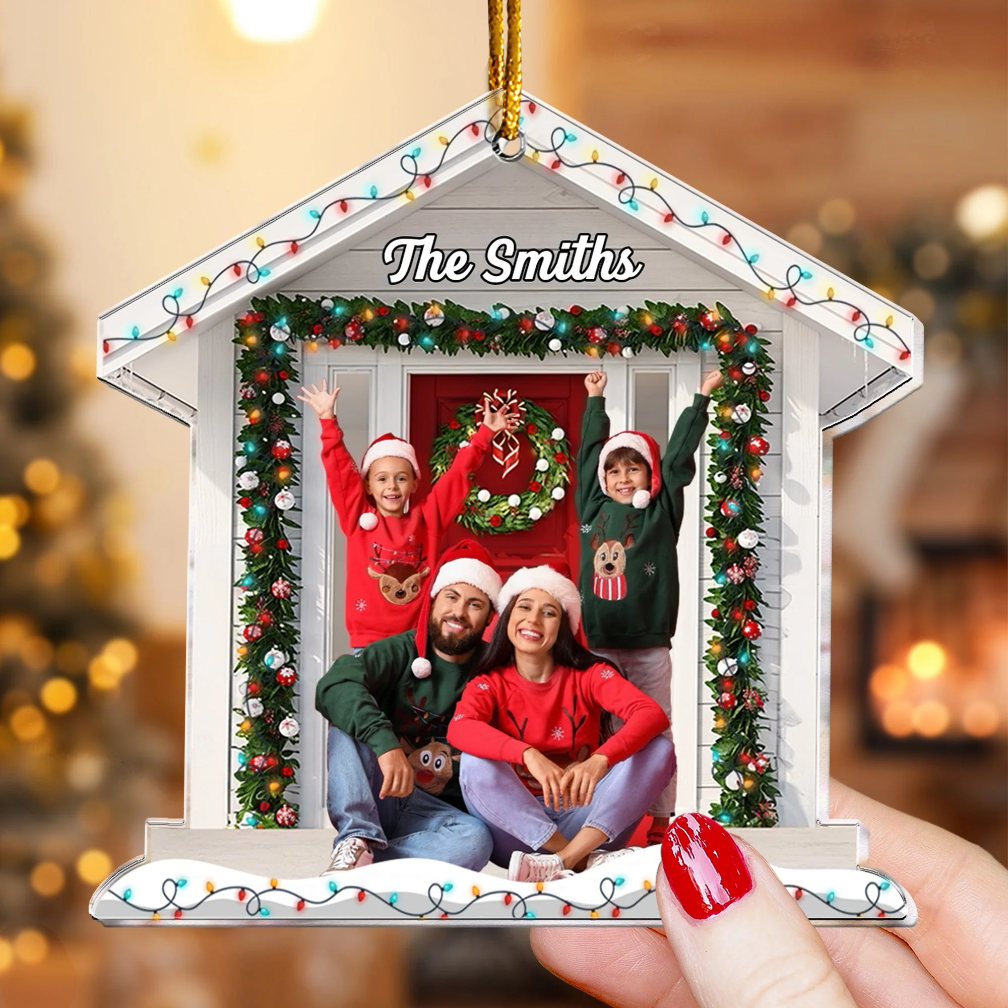 Christmas In Our Home - Personalize Acrylic Photo Ornament - Image 5