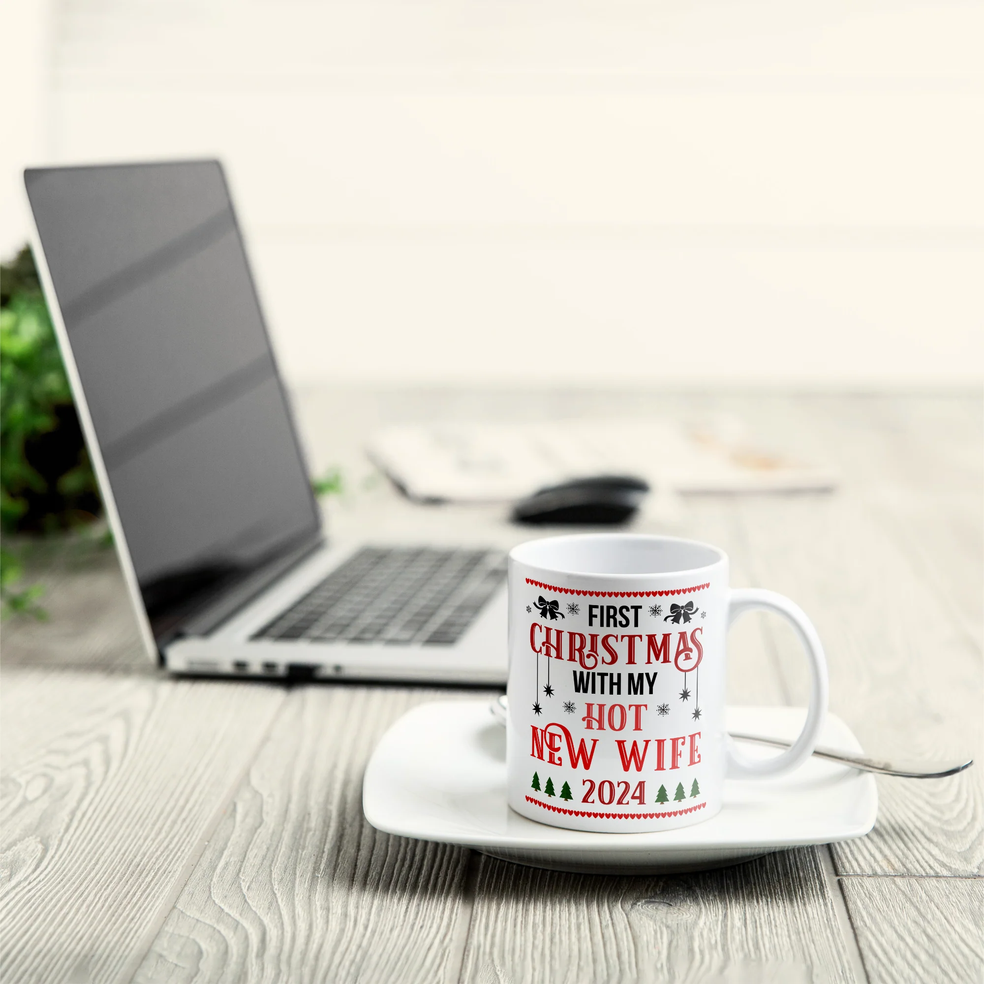 First Christmas With My Hot New Wife - Personalized Mug - Image 3