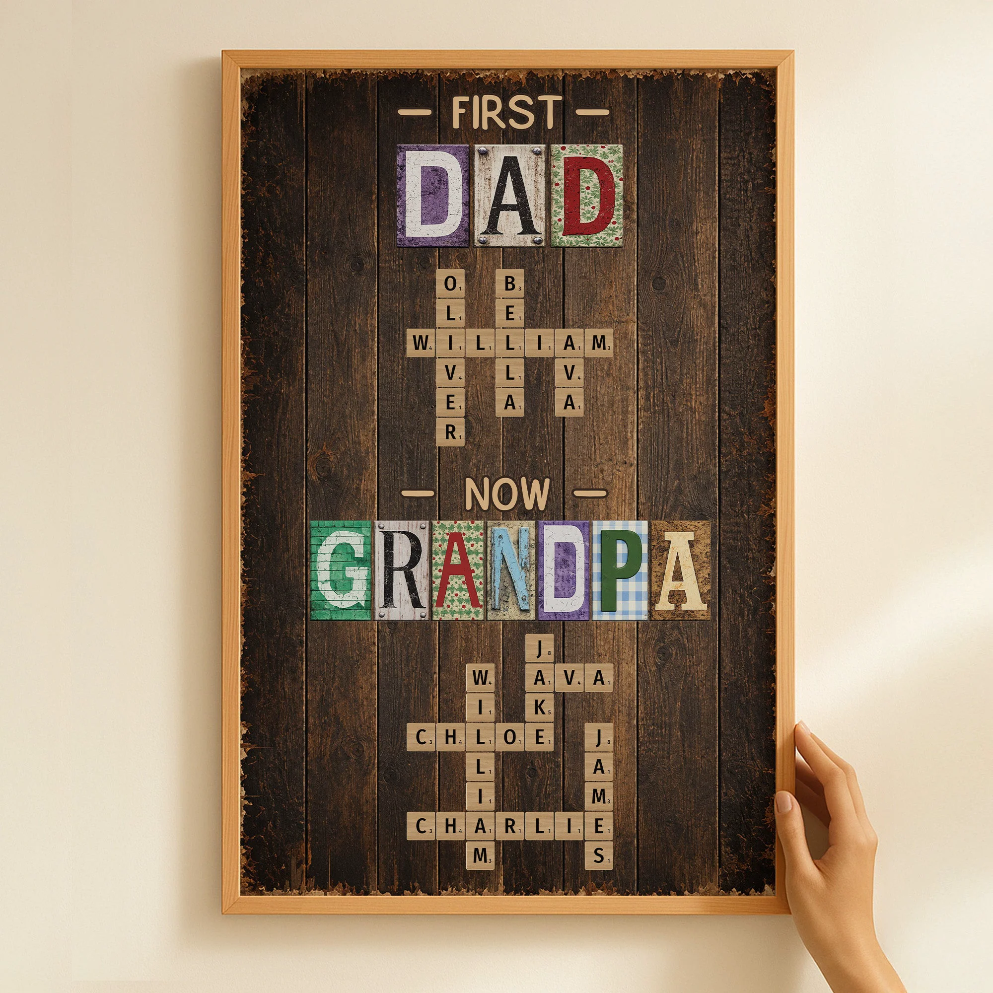 First Dad Now Grandpa Names Crossword - Personalized Poster - Image 5
