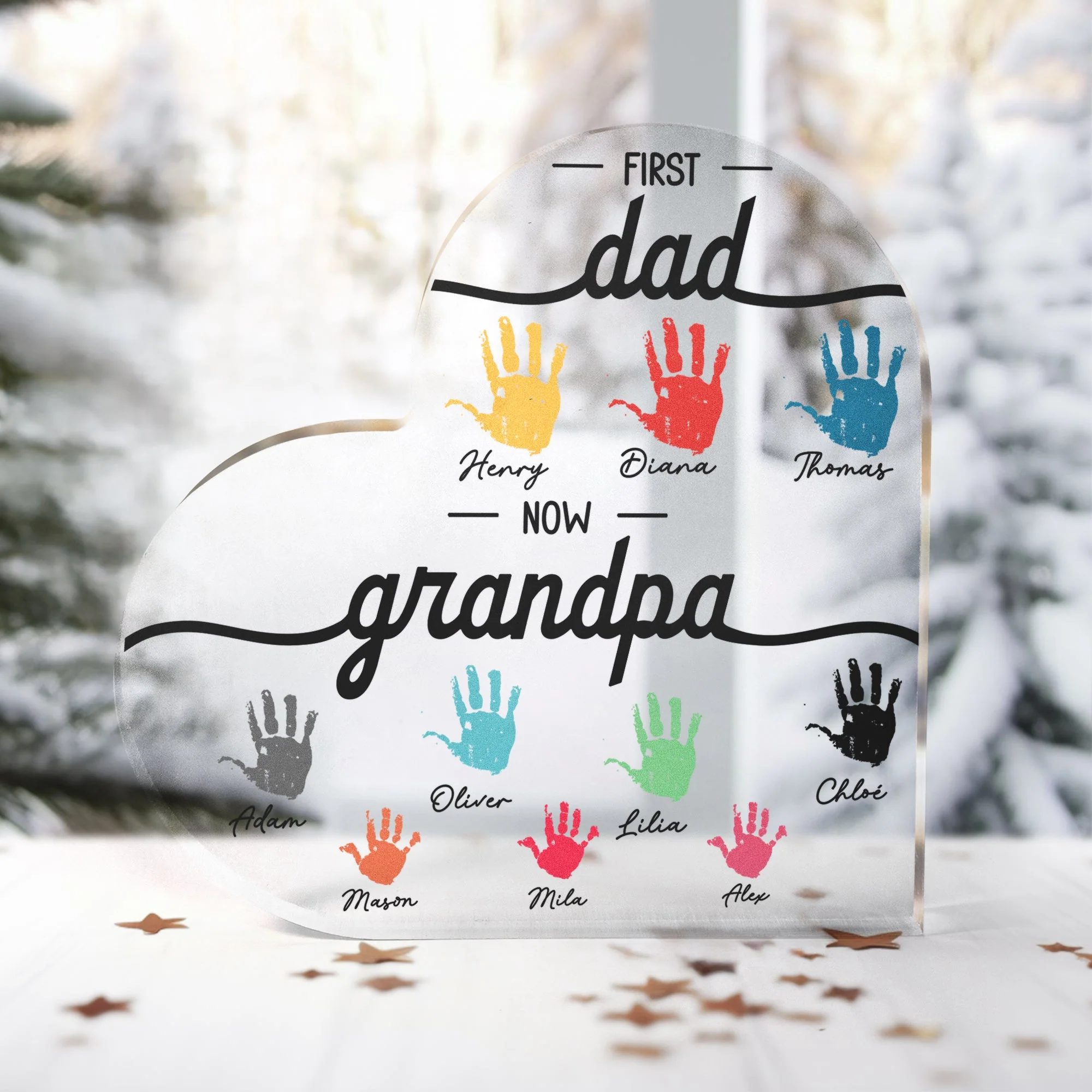 First Dad Now Grandpa - Personalized Acrylic Plaque - Image 2