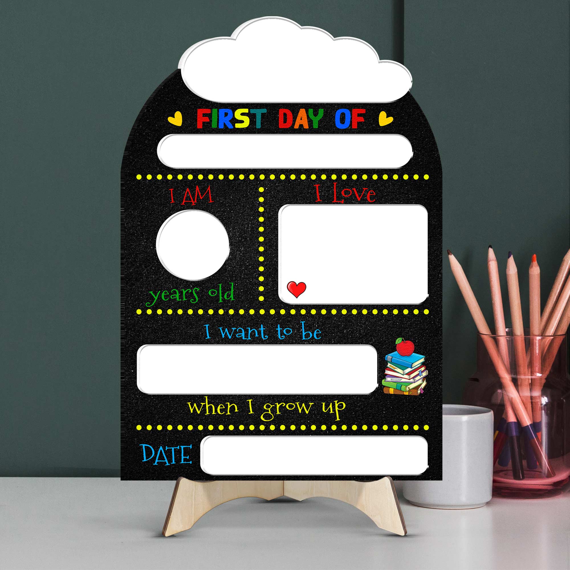 First Day - Personalized First Day of Kindergarten Sign - Image 4