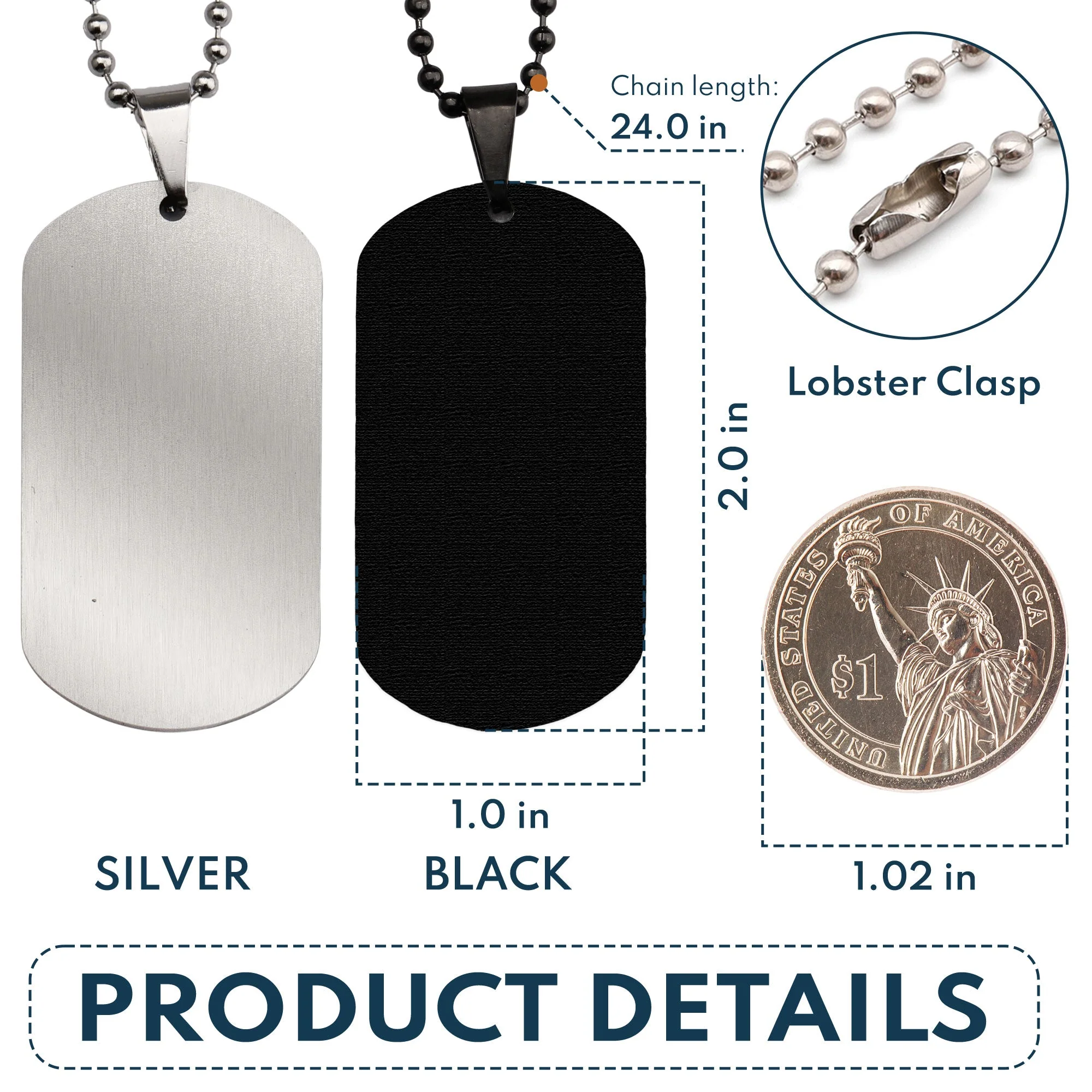 First Father Day Gift We've Been Together - Personalized Photo Dog Tag Necklace - Image 7