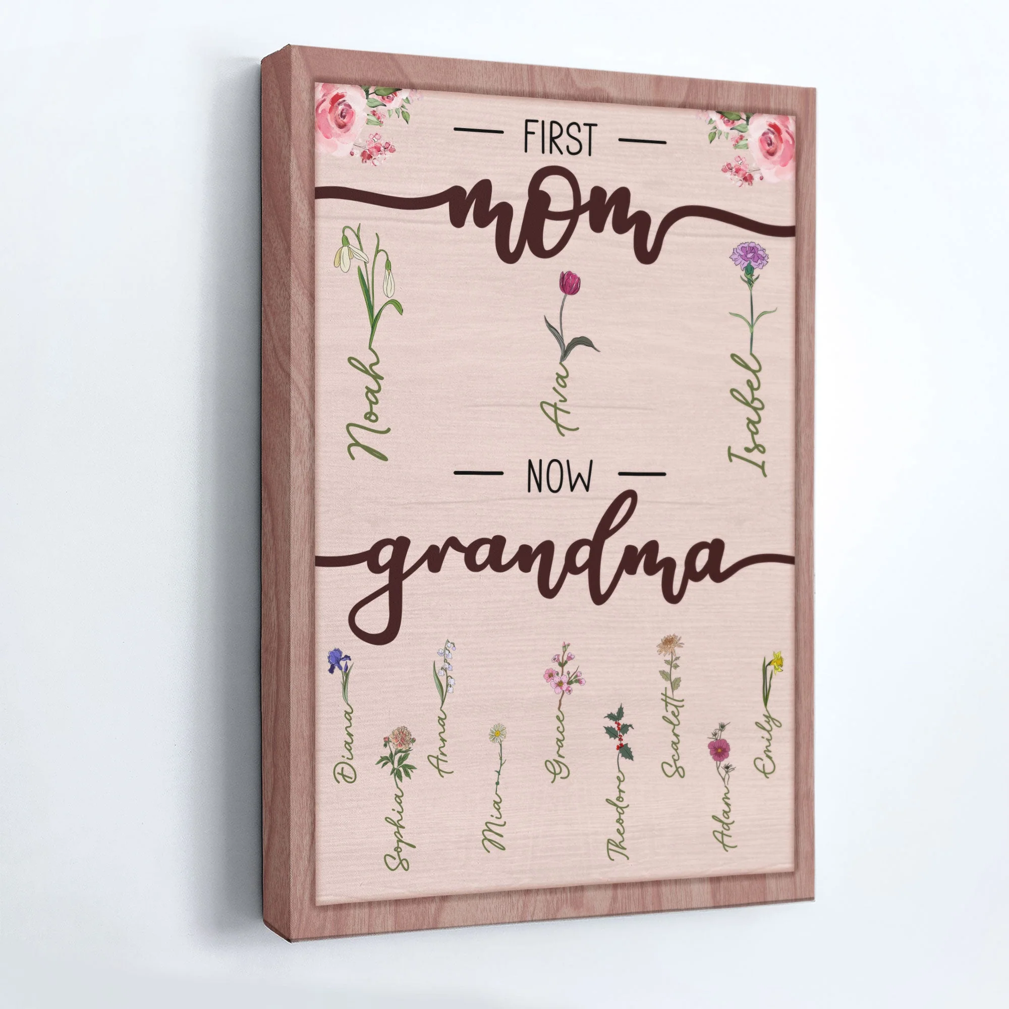 First Mom Now Grandma - Personalized Canvas - Image 2
