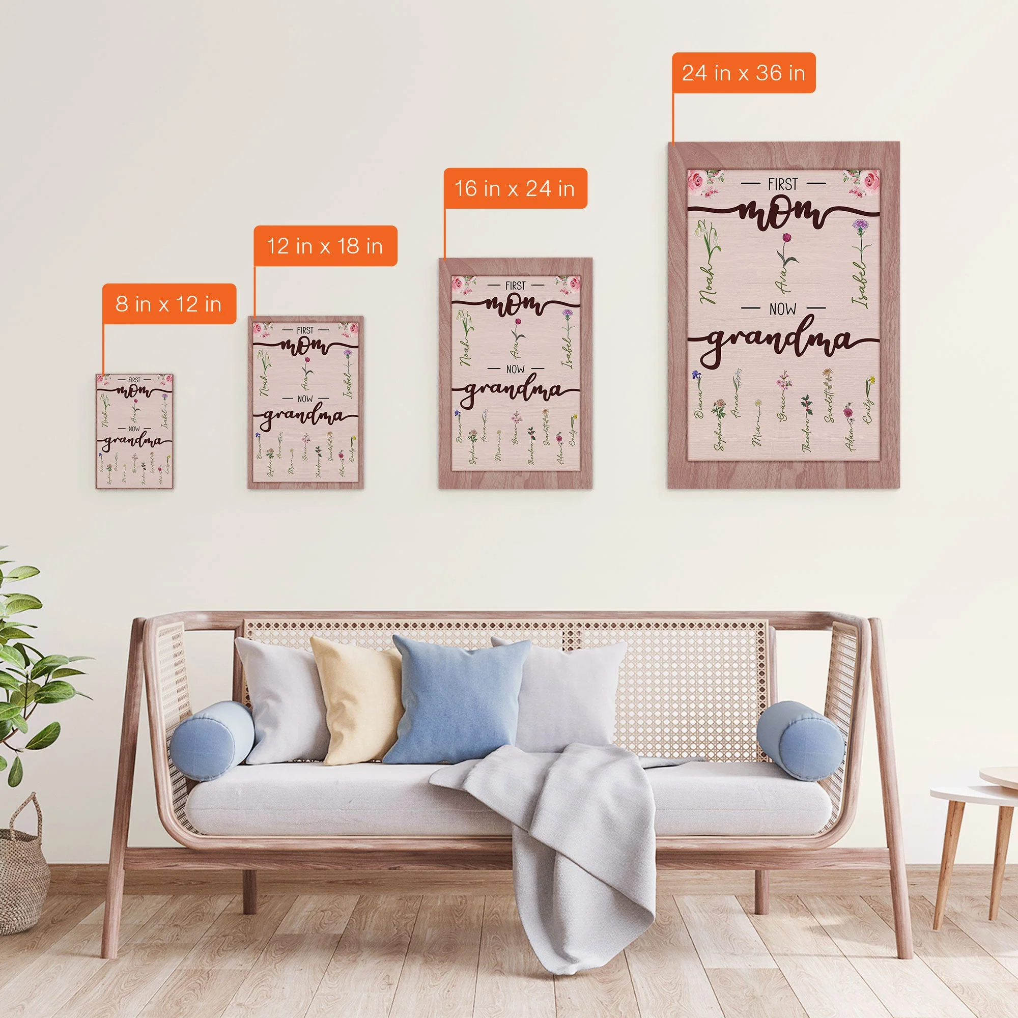 First Mom Now Grandma - Personalized Canvas - Image 6