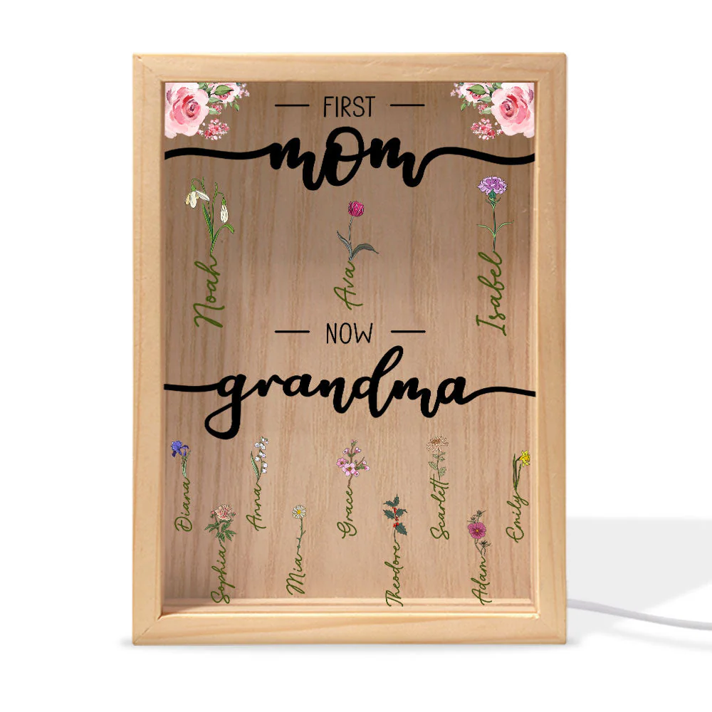 First Mom Now Grandma - Personalized Frame Light Box - Image 8