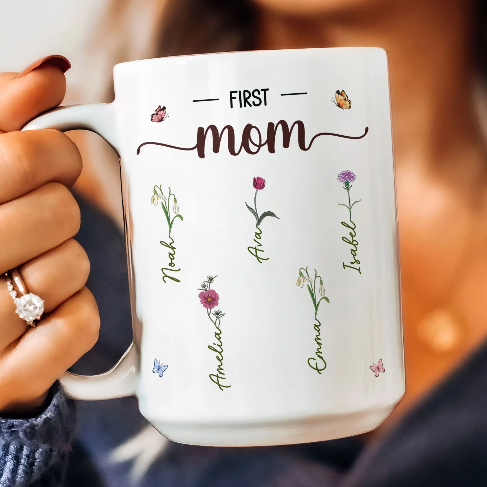 First Mom Now Grandma - Personalized Mug - Image 3