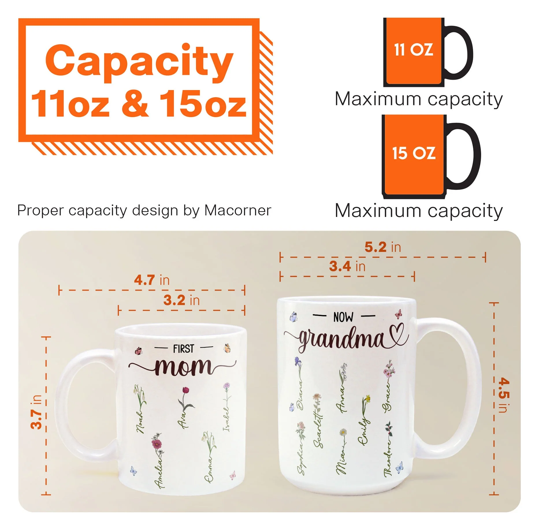 First Mom Now Grandma - Personalized Mug - Image 6