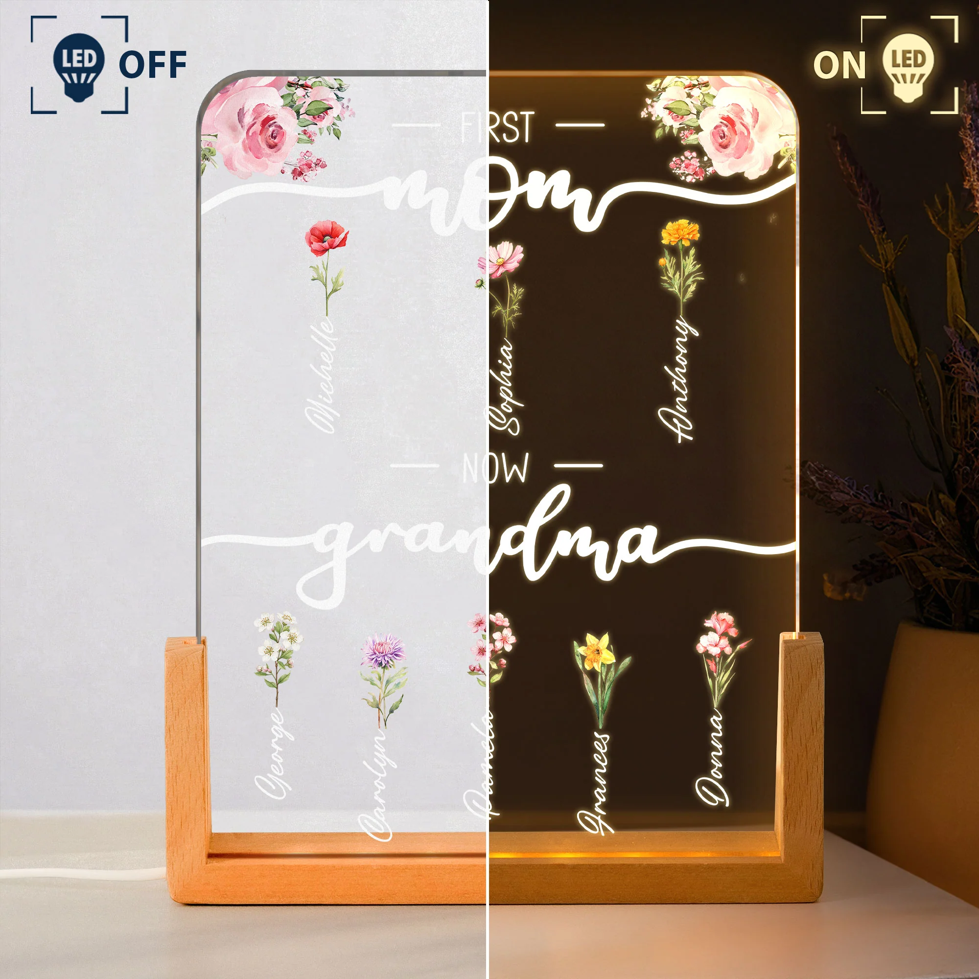 First Mom Now Grandma - Personalized Night Light - Image 3