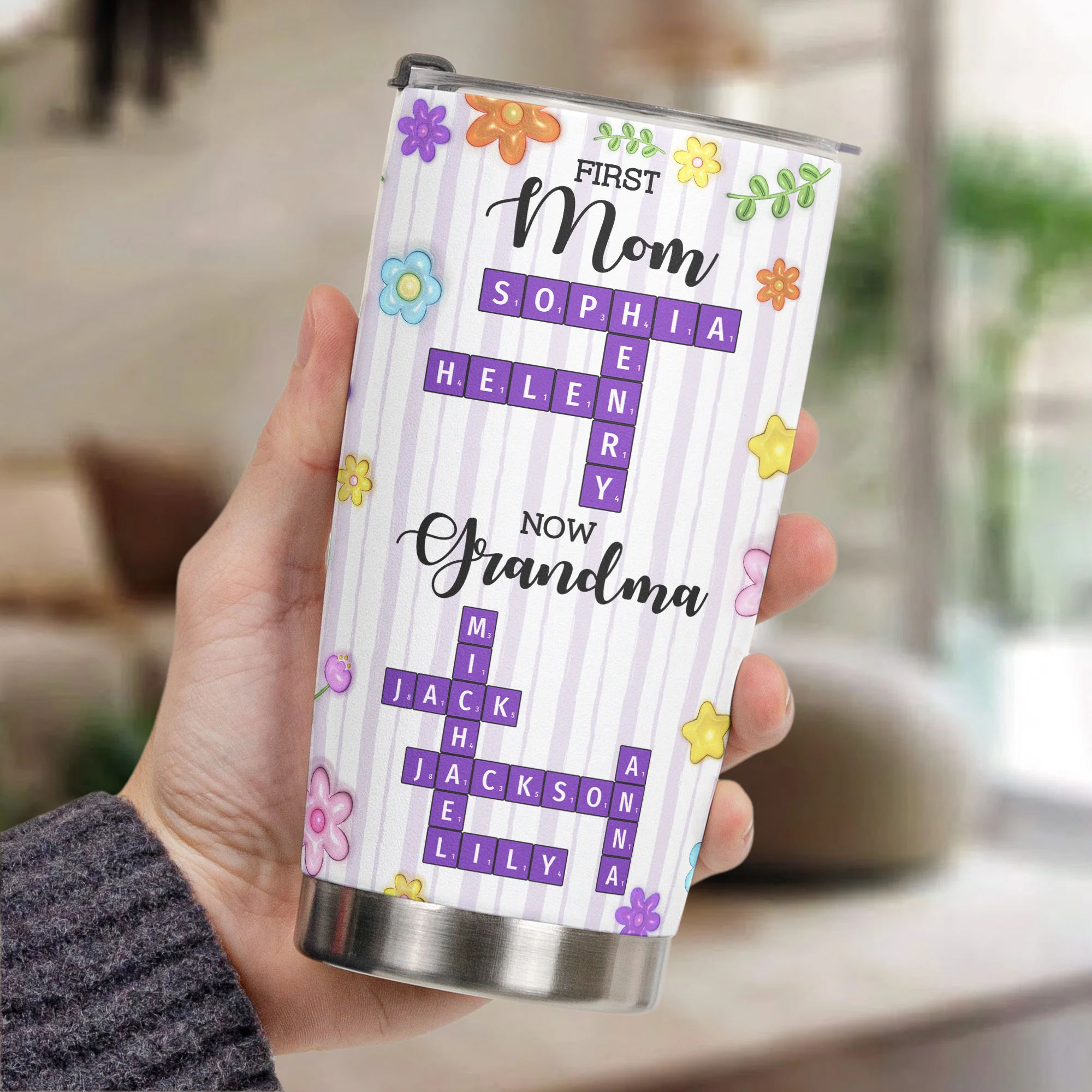 First Mom Now Grandma - Personalized Tumbler - Image 3