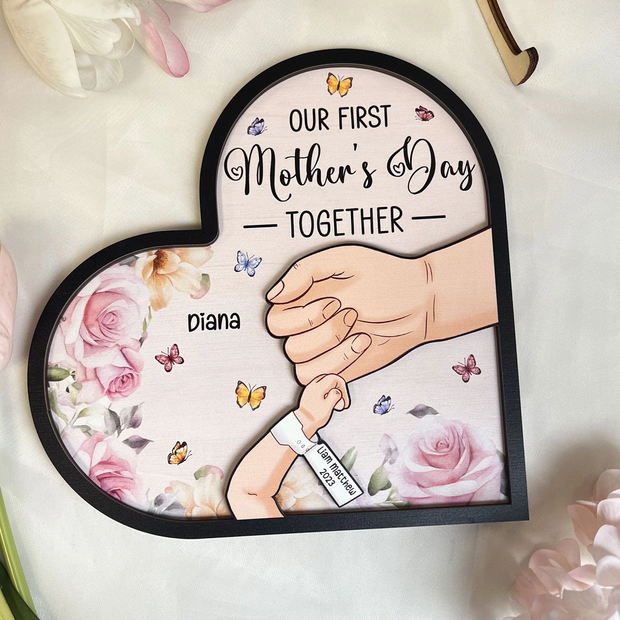 First Mother's Day - Personalized Wooden Plaque - Image 4