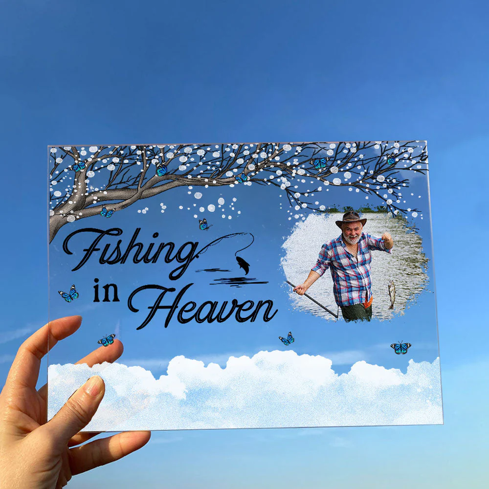 Fishing In Heaven - New Version - Personalized Acrylic Plaque - Image 4
