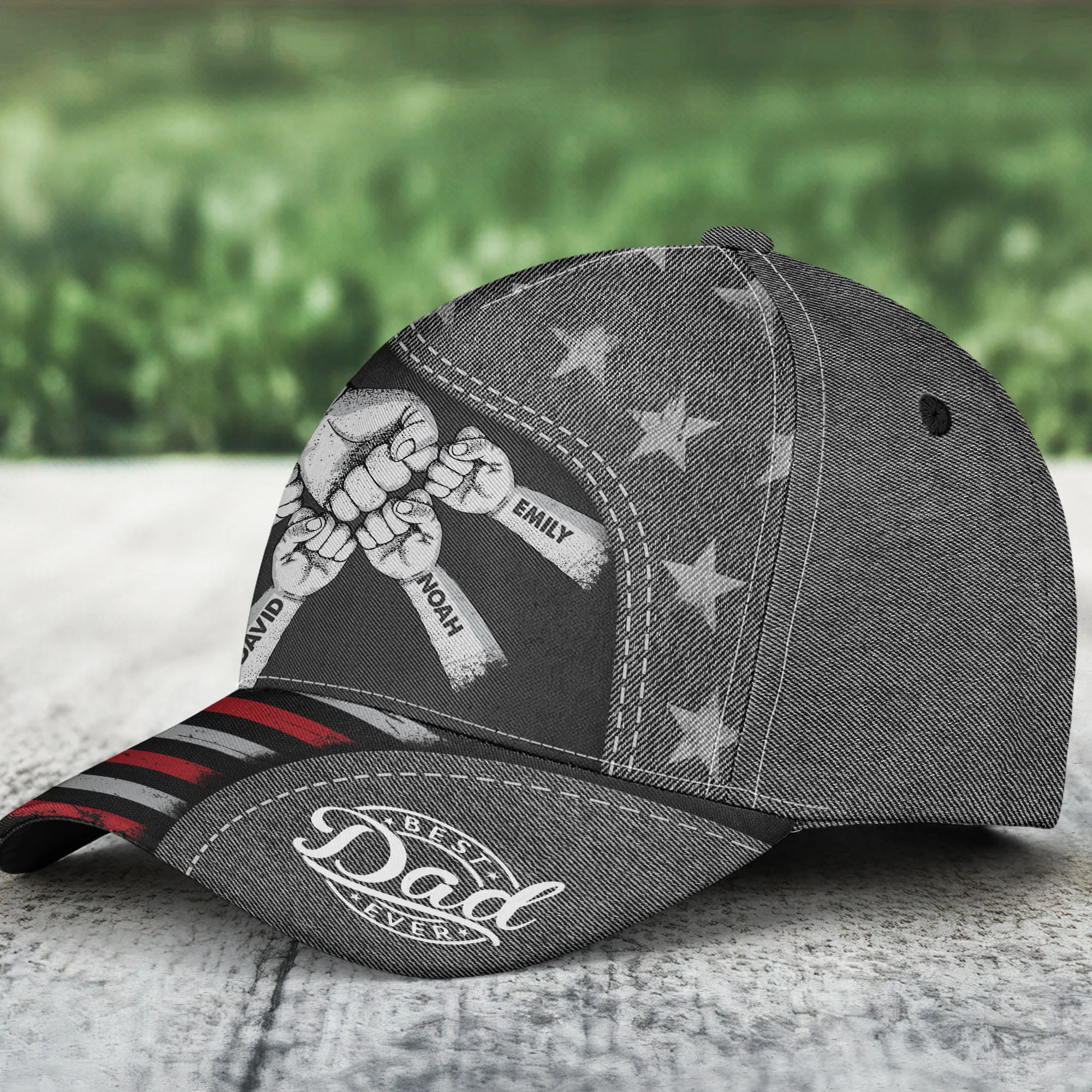 Fist Bump Daddy Grandpa - Personalized Classic Cap - Gift For Dad - Image 5