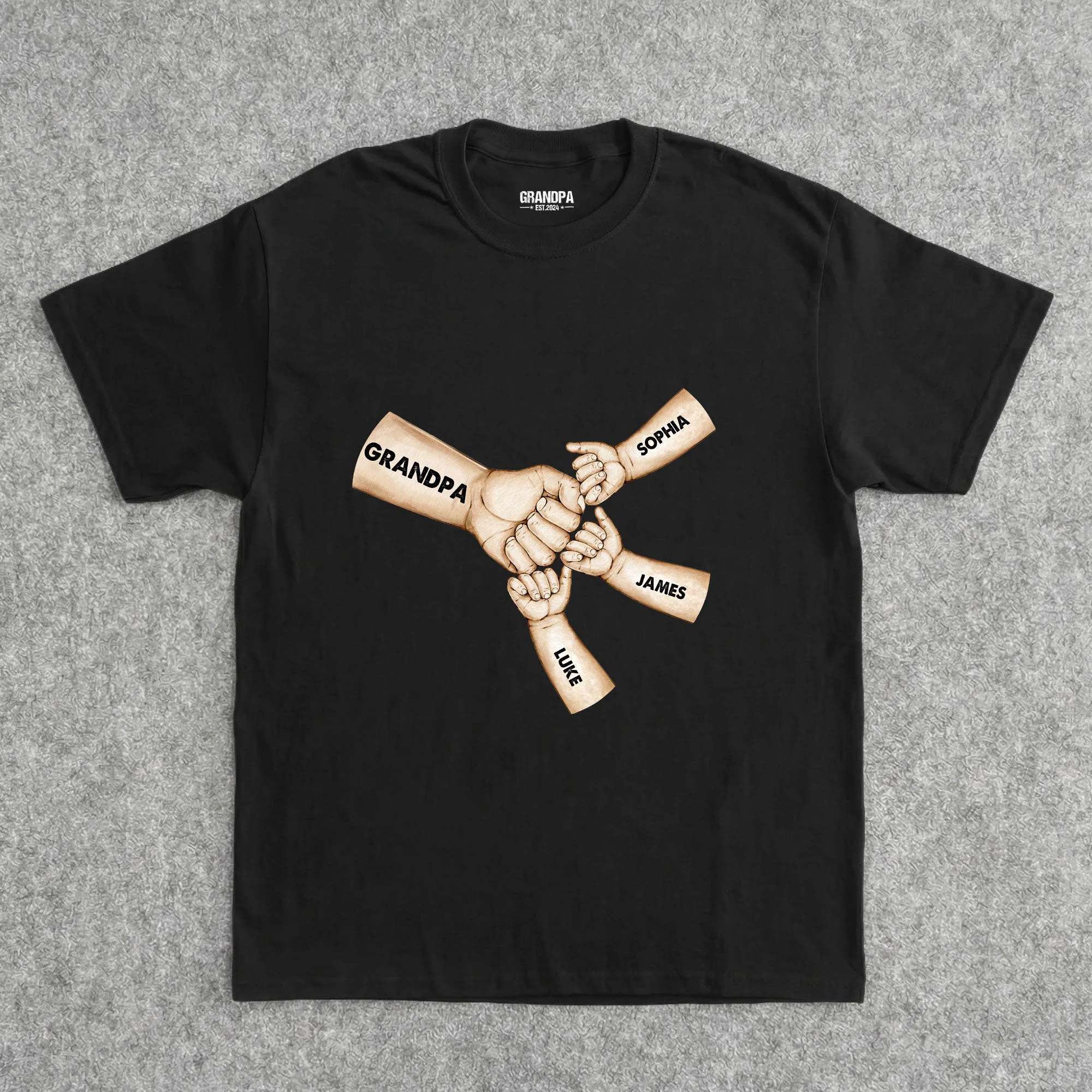 Fist Bump Papa Est - Personalized Shirt - Image 4