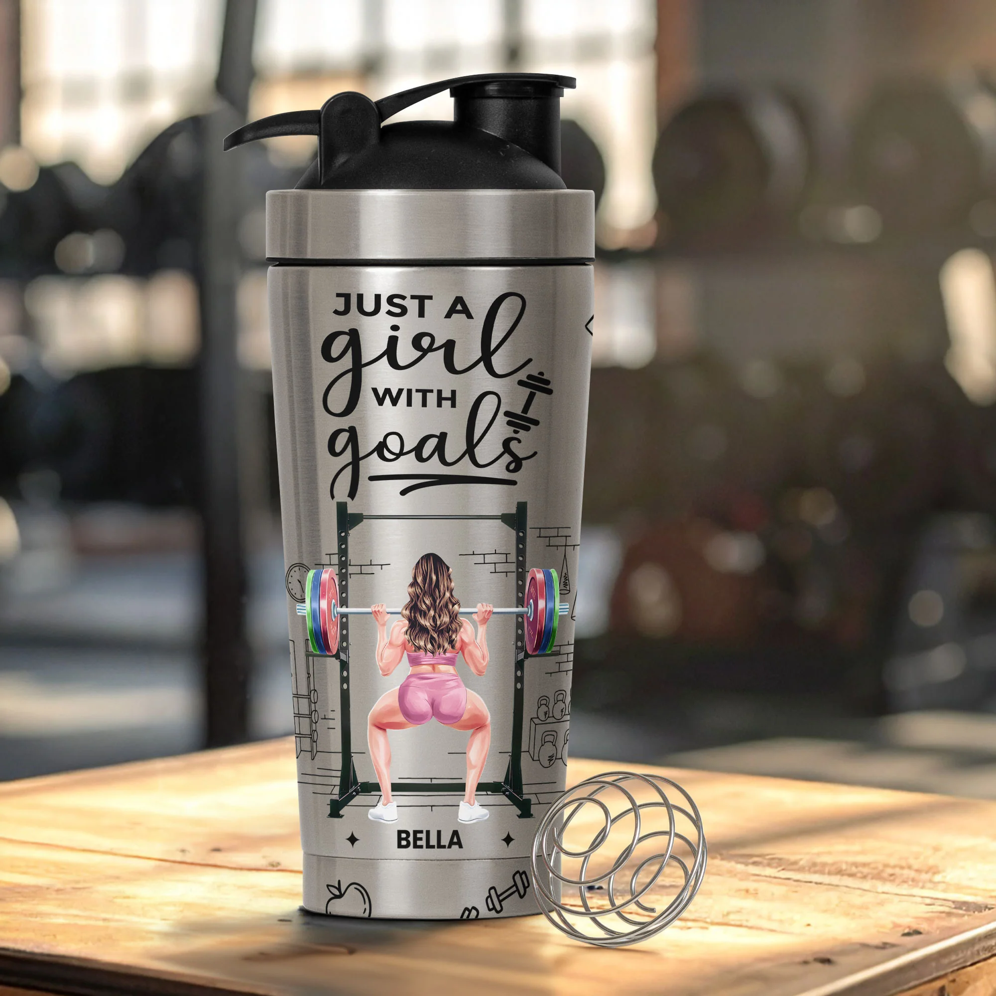 Fitness Workout Gym Motivational Gifts For Team, Her - Personalized Protein Shaker - Image 2