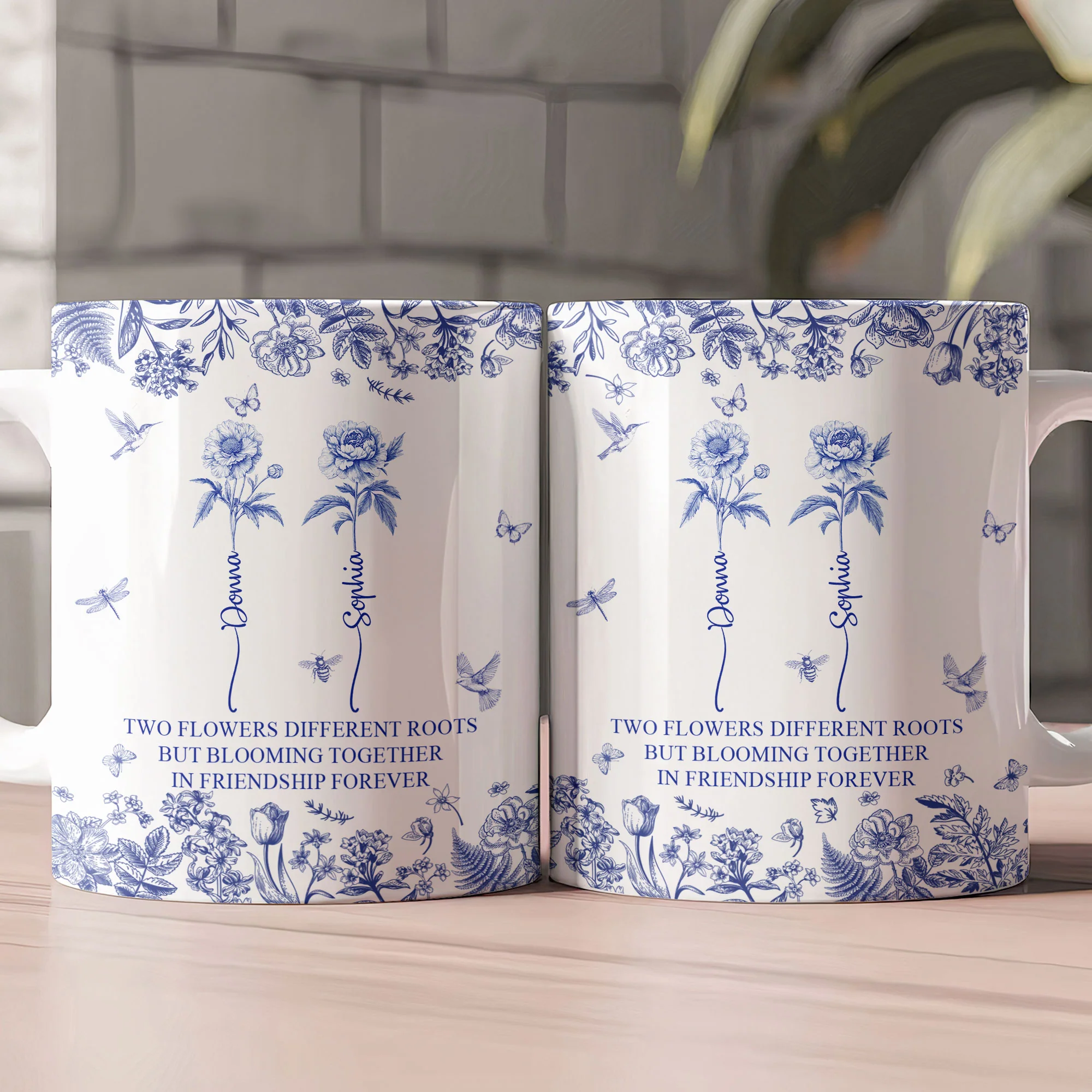 Flowers Different Roots But Blooming Together In Friendship Forever - Personalized Mug - Image 2