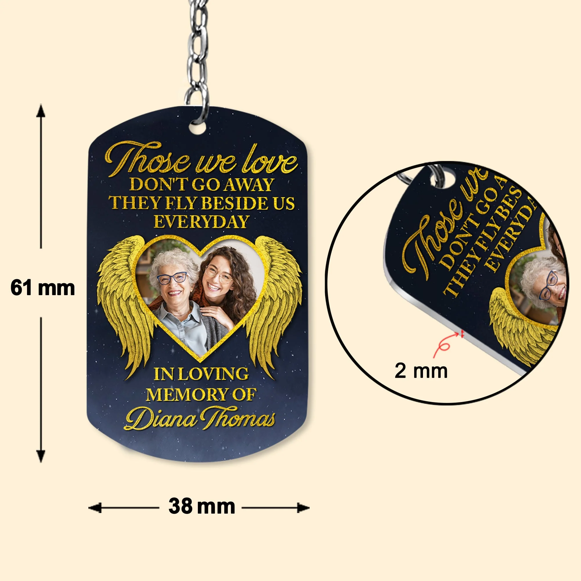 Fly Beside Us - Personalized Photo Keychain - Image 5