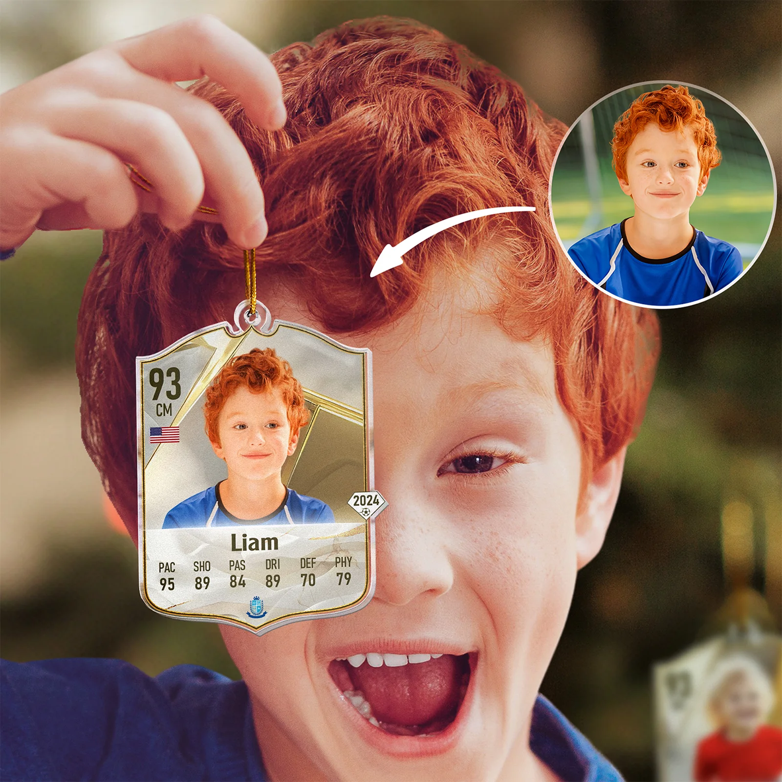 Football Card Custom Photo - Personalized Acrylic Photo Ornament - Image 5