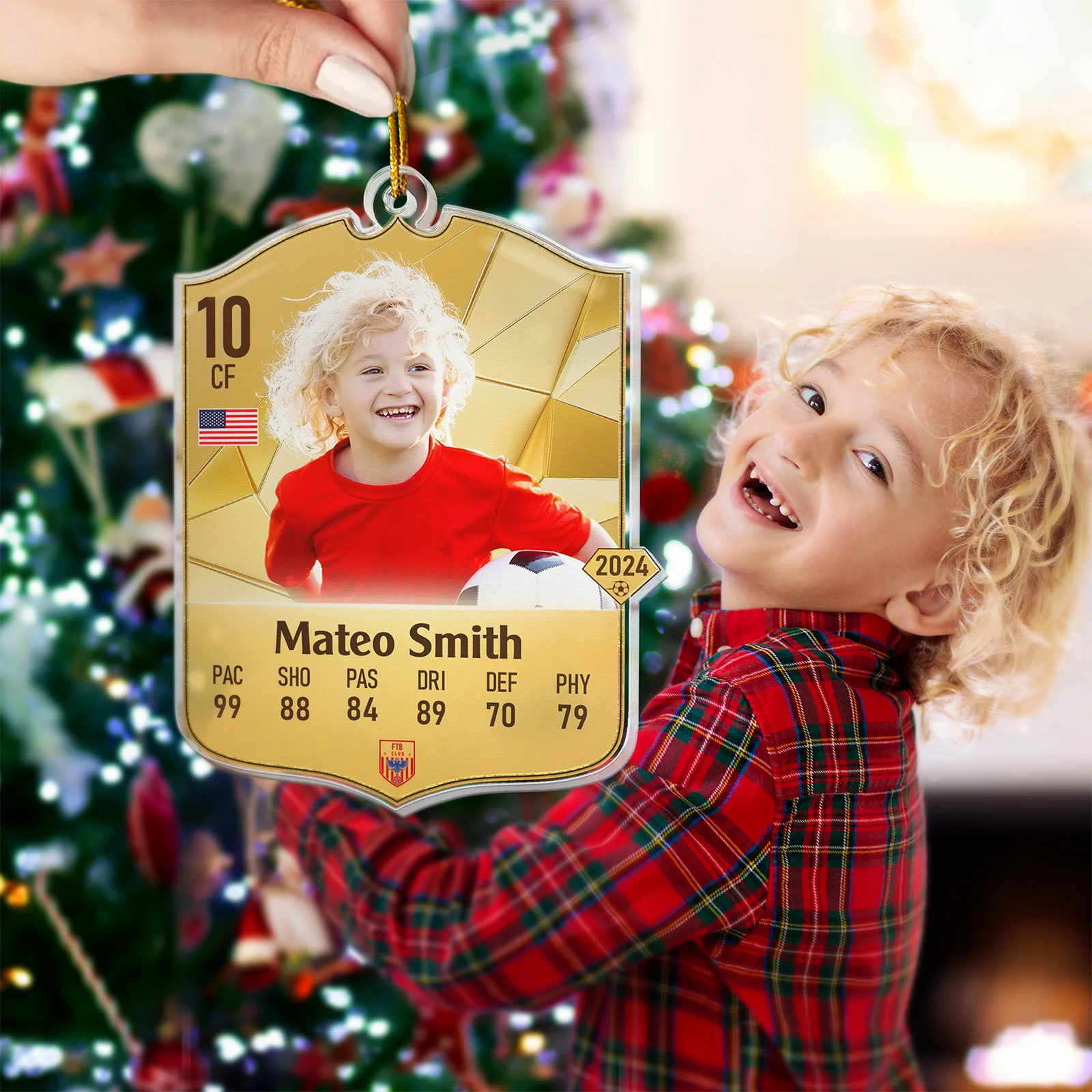 Football Card Custom Photo - Personalized Acrylic Photo Ornament - Image 6
