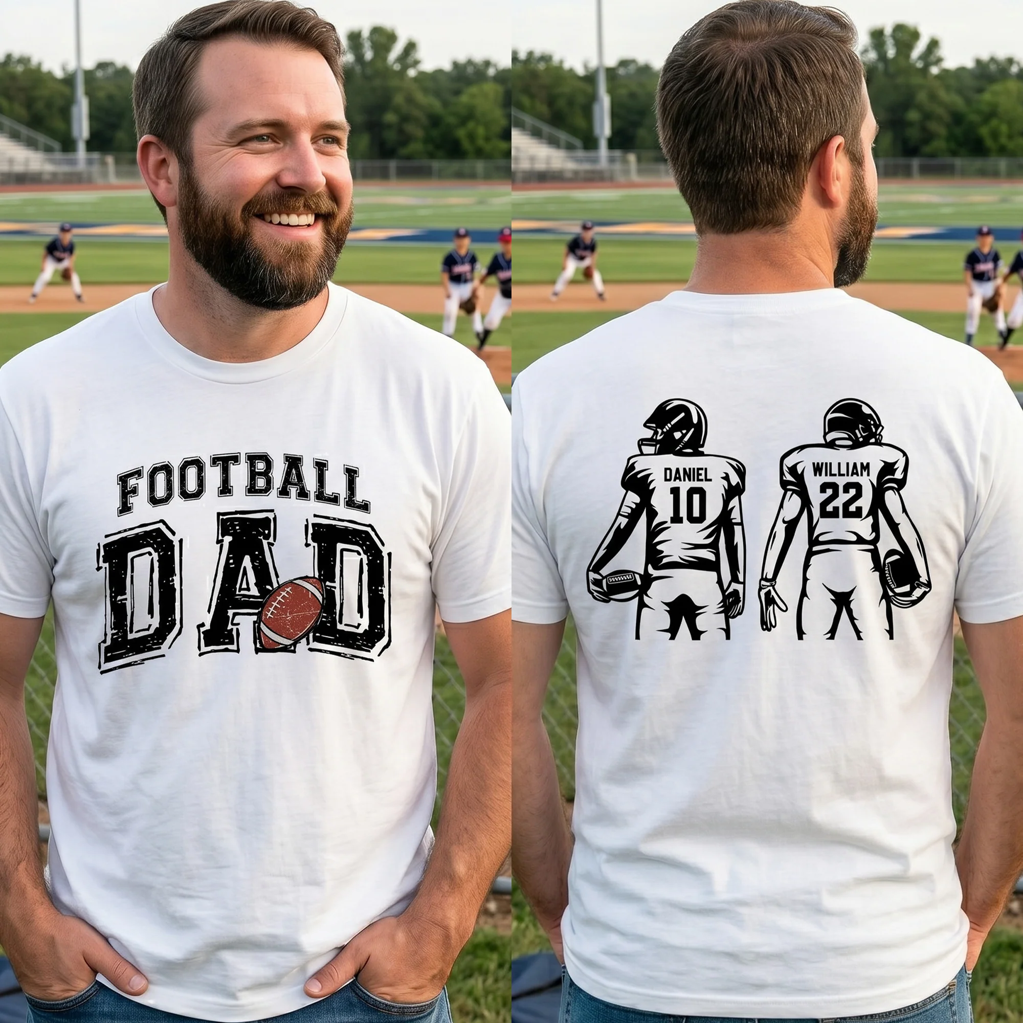 Football Dad, Daddy, Grandpa- Personalized Shirt