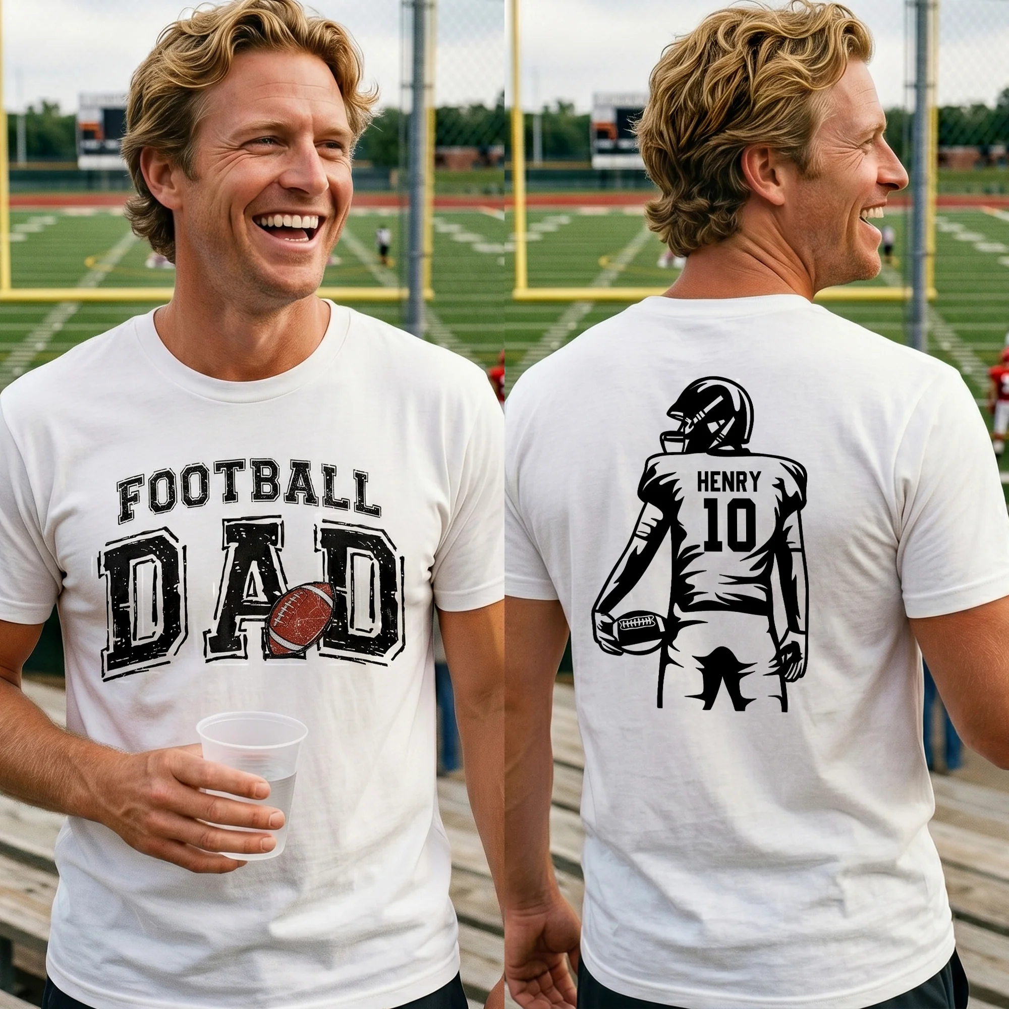 Football Dad, Daddy, Grandpa- Personalized Shirt - Image 2
