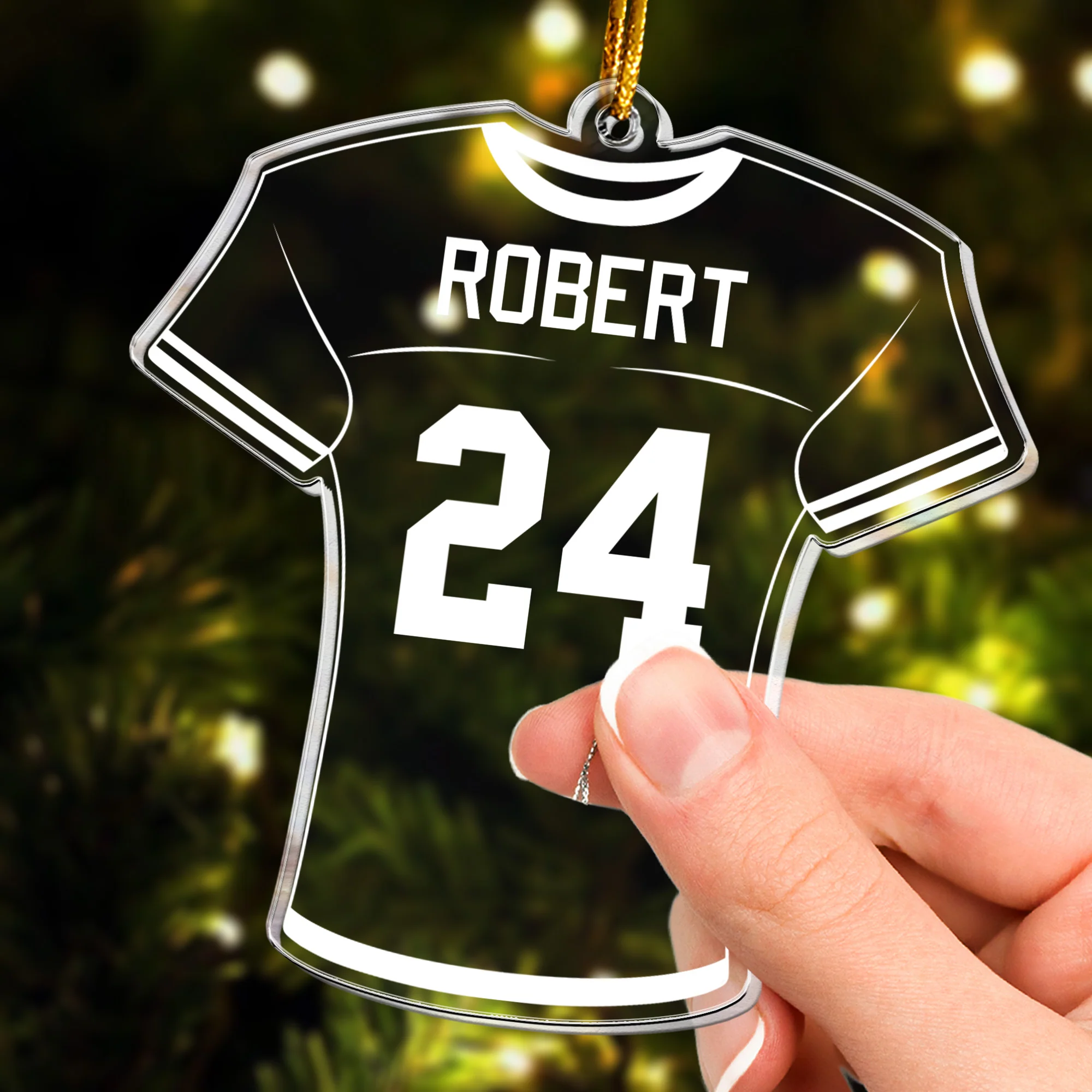 Football Jersey Custom Number Name Christmas Light - Personalized Acrylic Ornament - Image 3